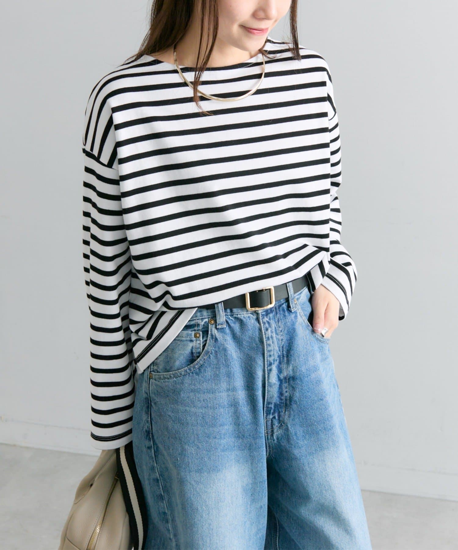 PUAL CE CIN(ピュアルセシン) ボーダーショートカットソー