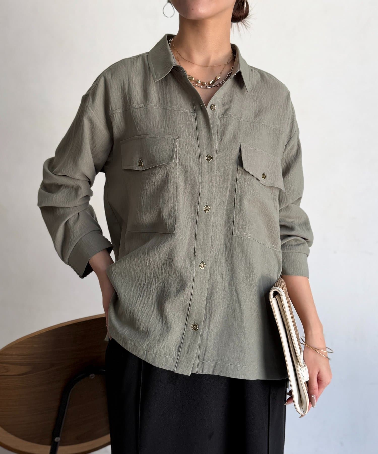 Chez toi(シェトワ) ポケットワークシャツ