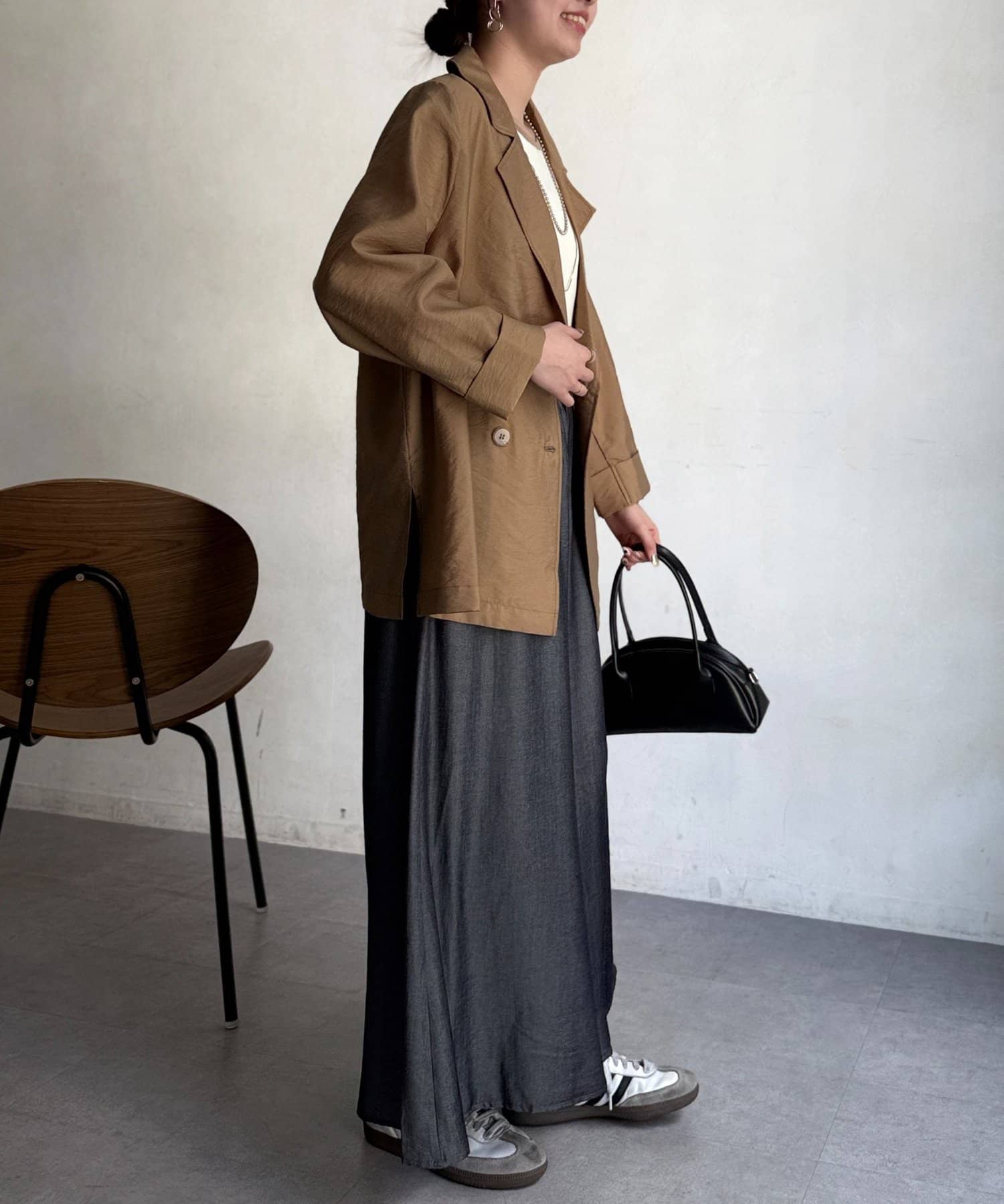 Chez toi(シェトワ) 落ち感フレアテンセルパンツ