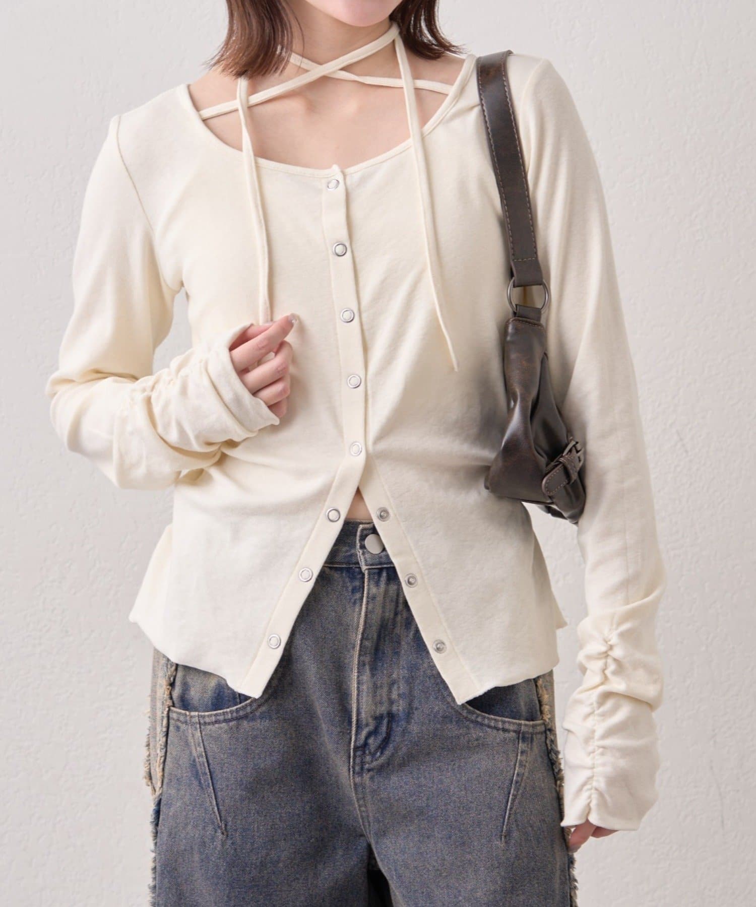 mline(エムライン) [mline]チョーカーボタントップス