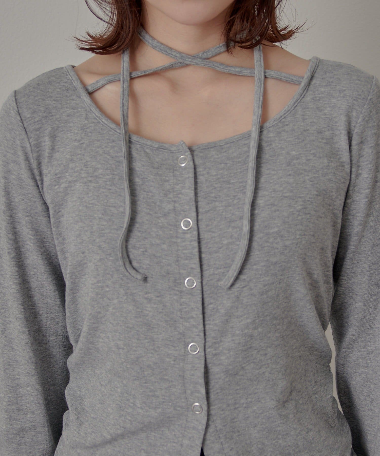 mline(エムライン) [mline]チョーカーボタントップス