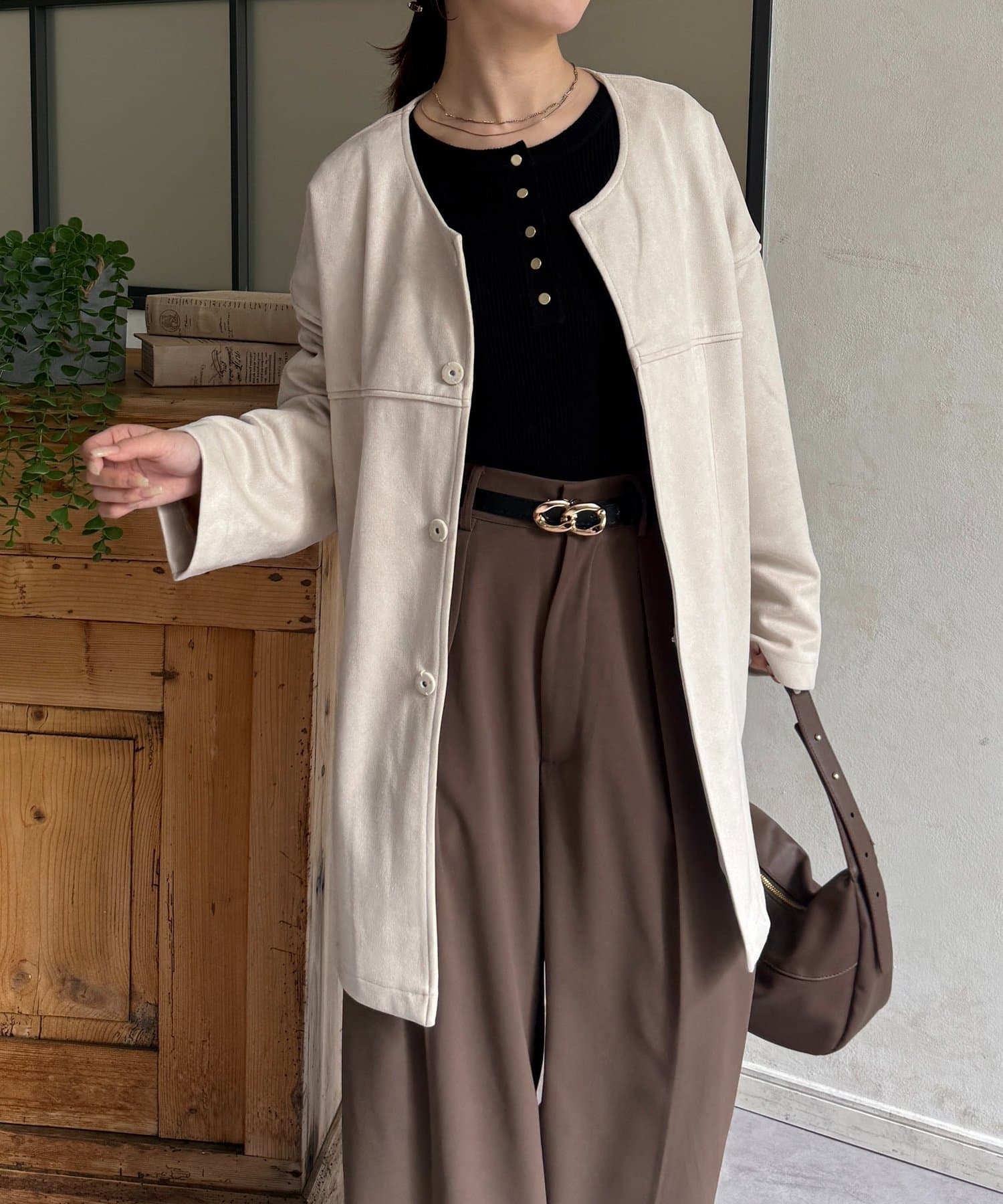 Thevon.(ゼヴォン) FSノーカラーミドルコート