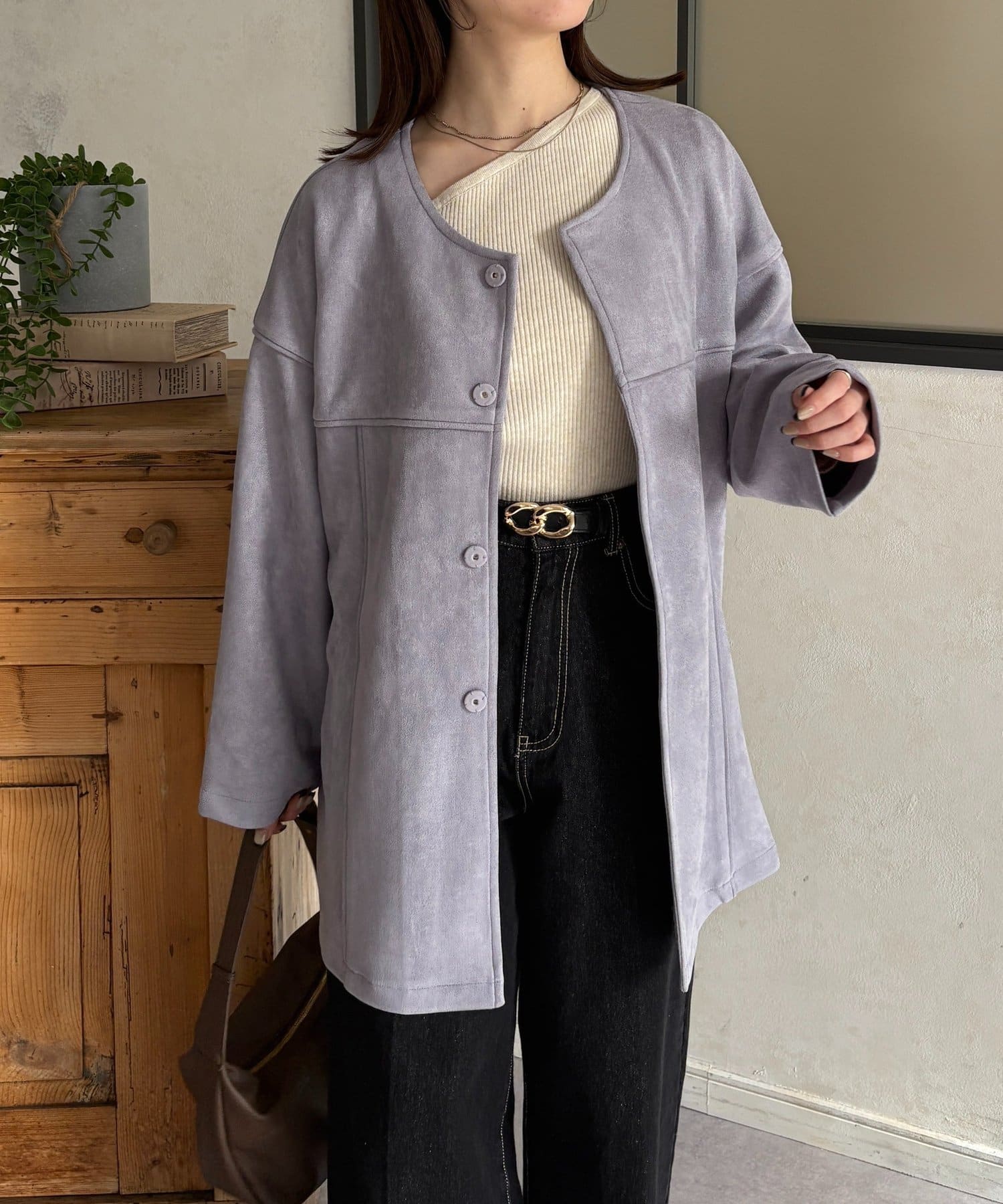 Thevon.(ゼヴォン) FSノーカラーミドルコート