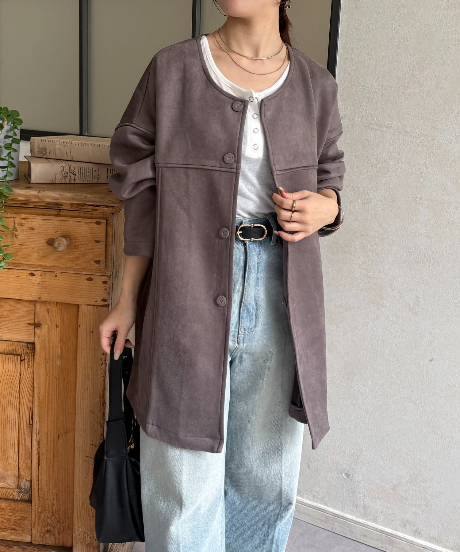 Thevon.(ゼヴォン) FSノーカラーミドルコート