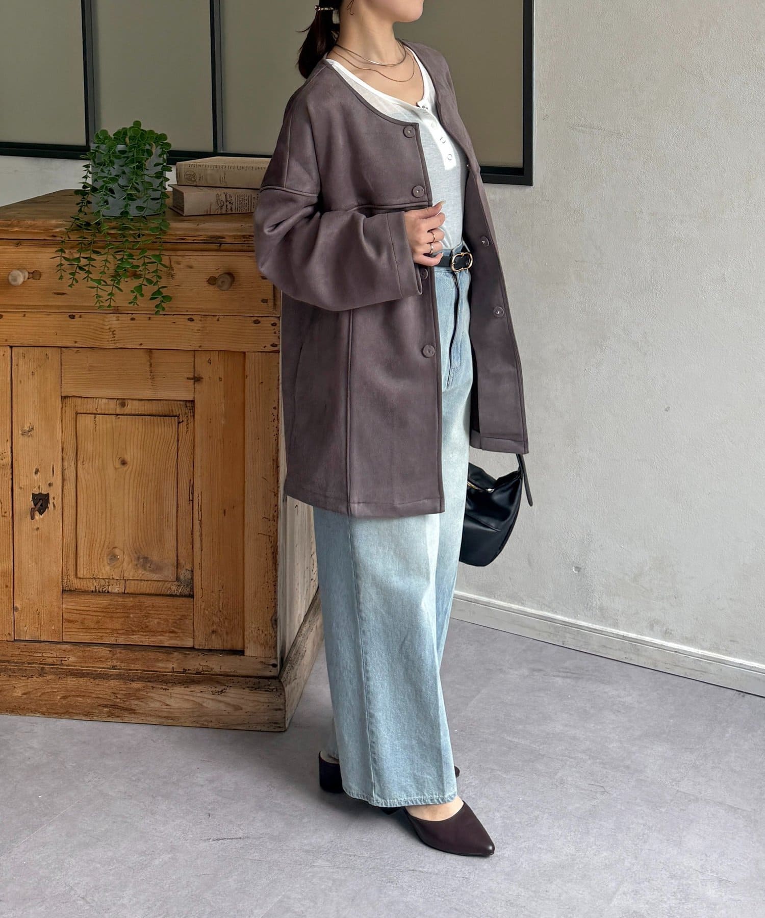 Thevon.(ゼヴォン) FSノーカラーミドルコート