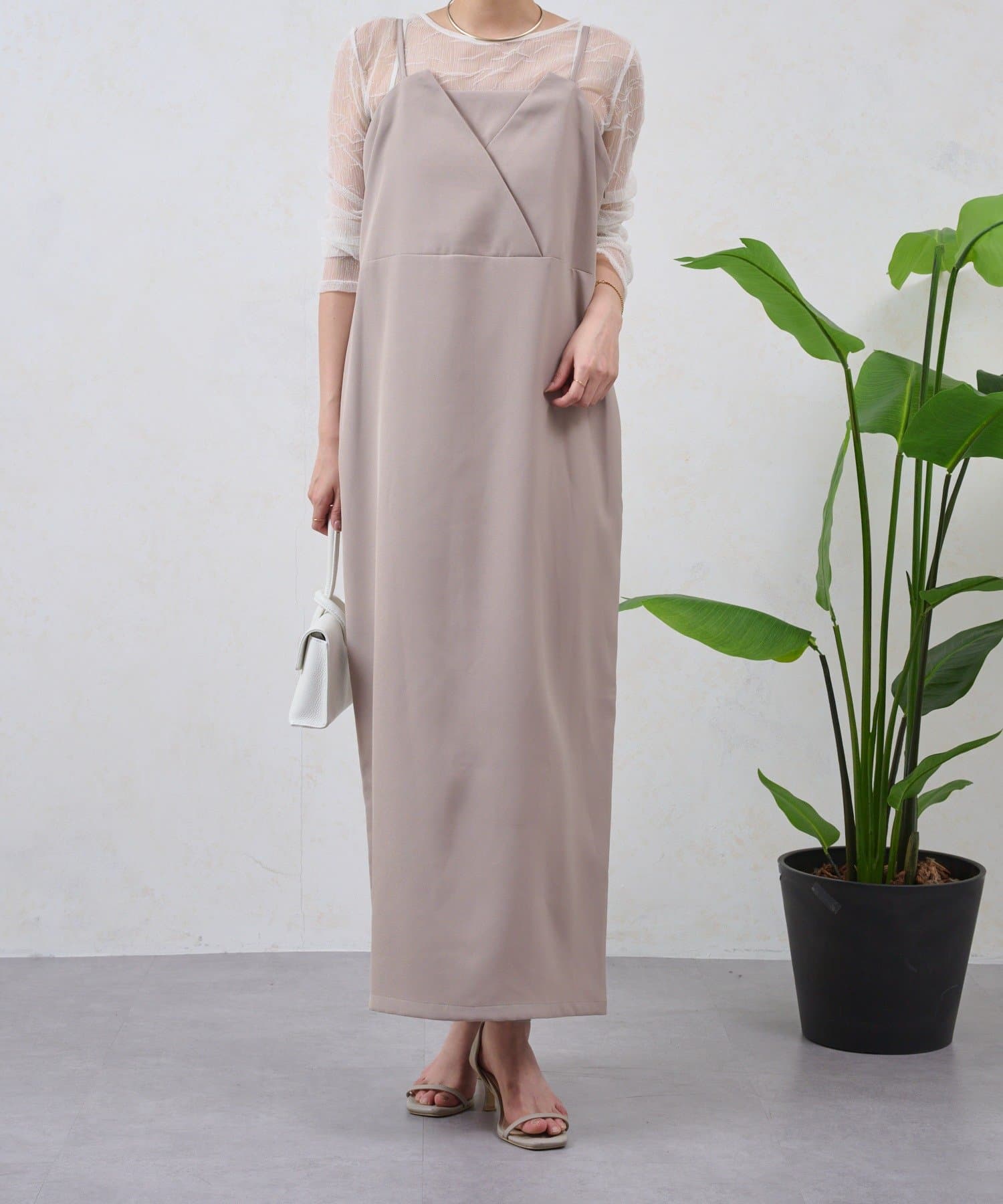 Jena　espace merveilleux(ジェナ　エスパスメルヴェイユ) ギャザーレースセットワンピース