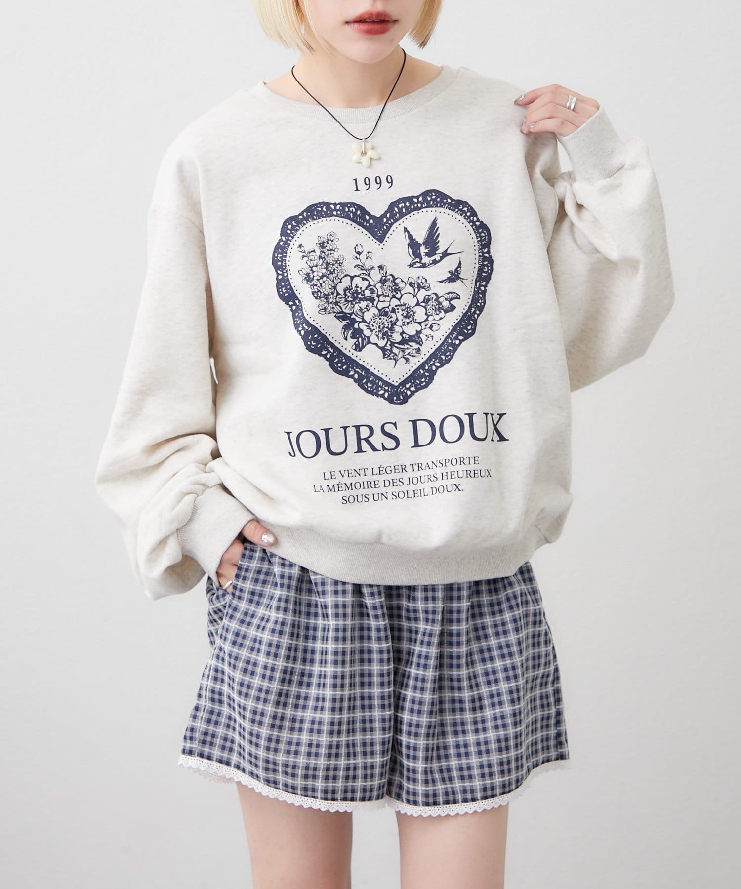 w closet(ダブルクローゼット) ハートロゴスウェット