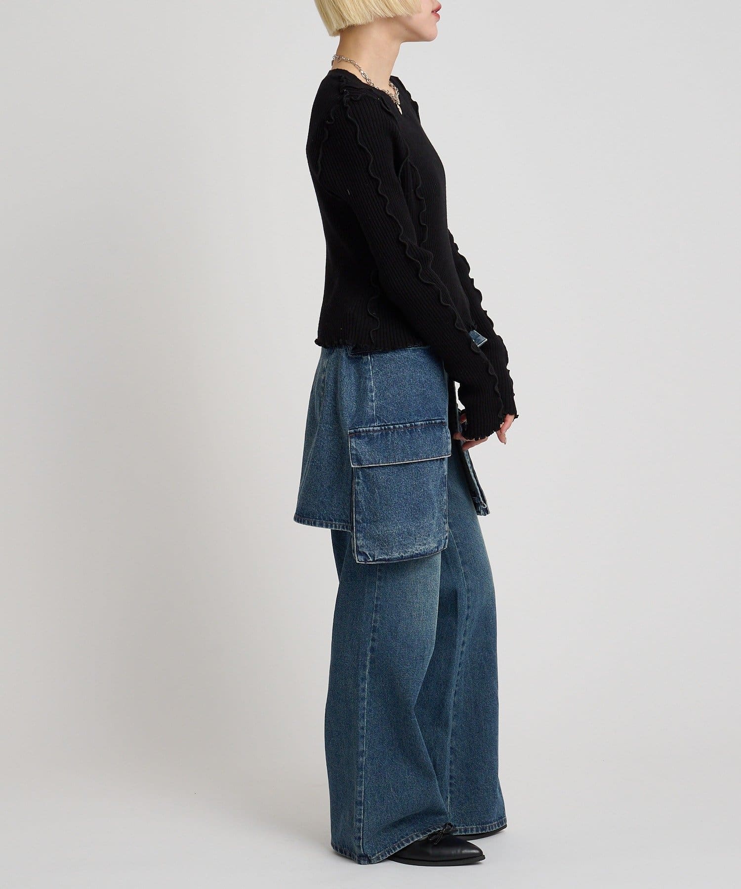 w closet(ダブルクローゼット) メローリブニット