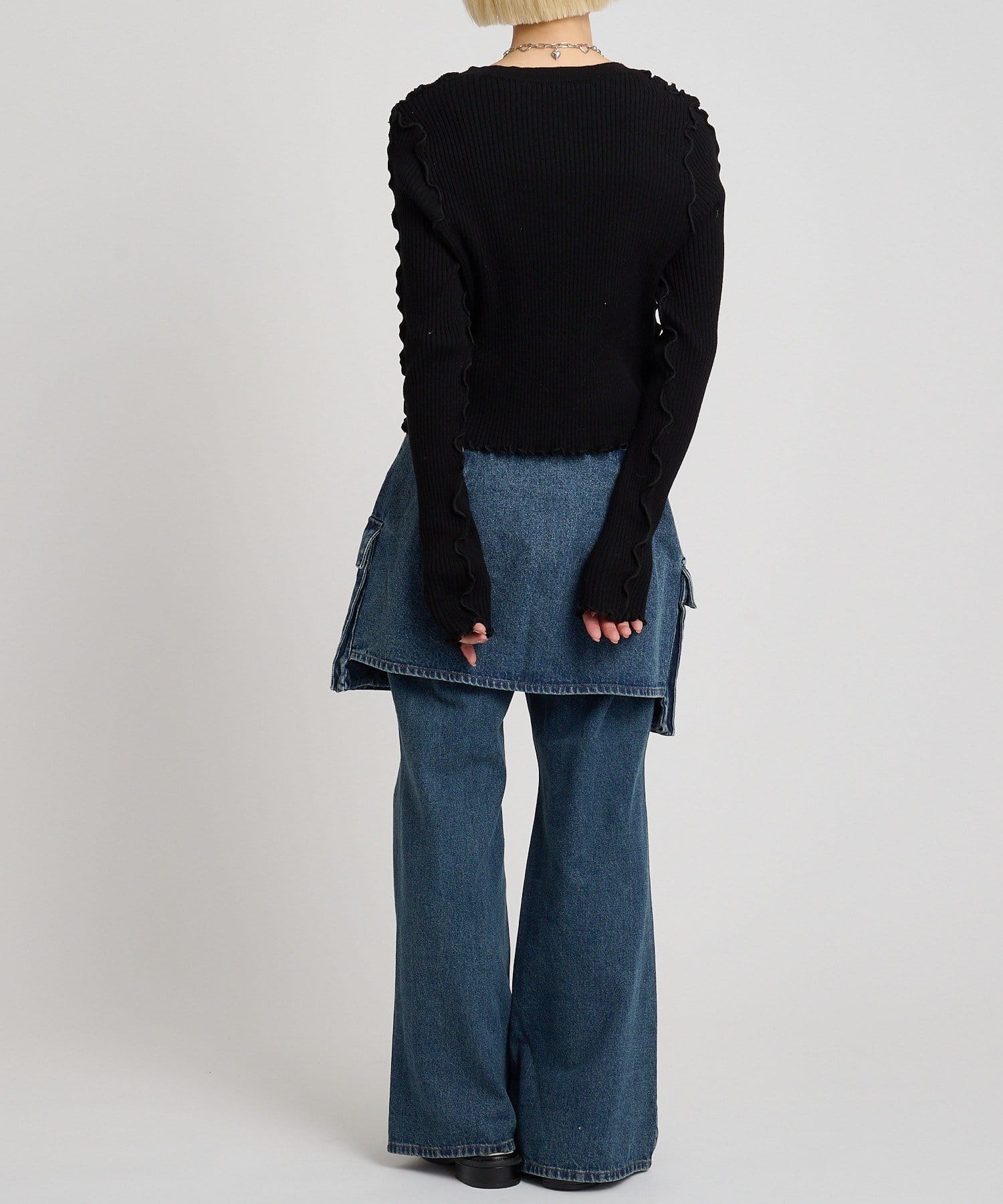 w closet(ダブルクローゼット) メローリブニット