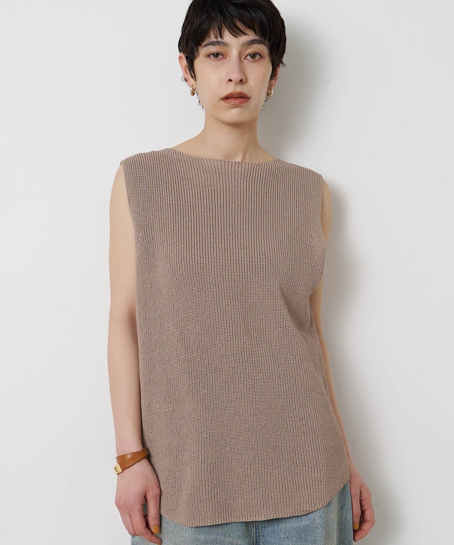 Whim Gazette(ウィム ガゼット) ペーパーノースリーブニット