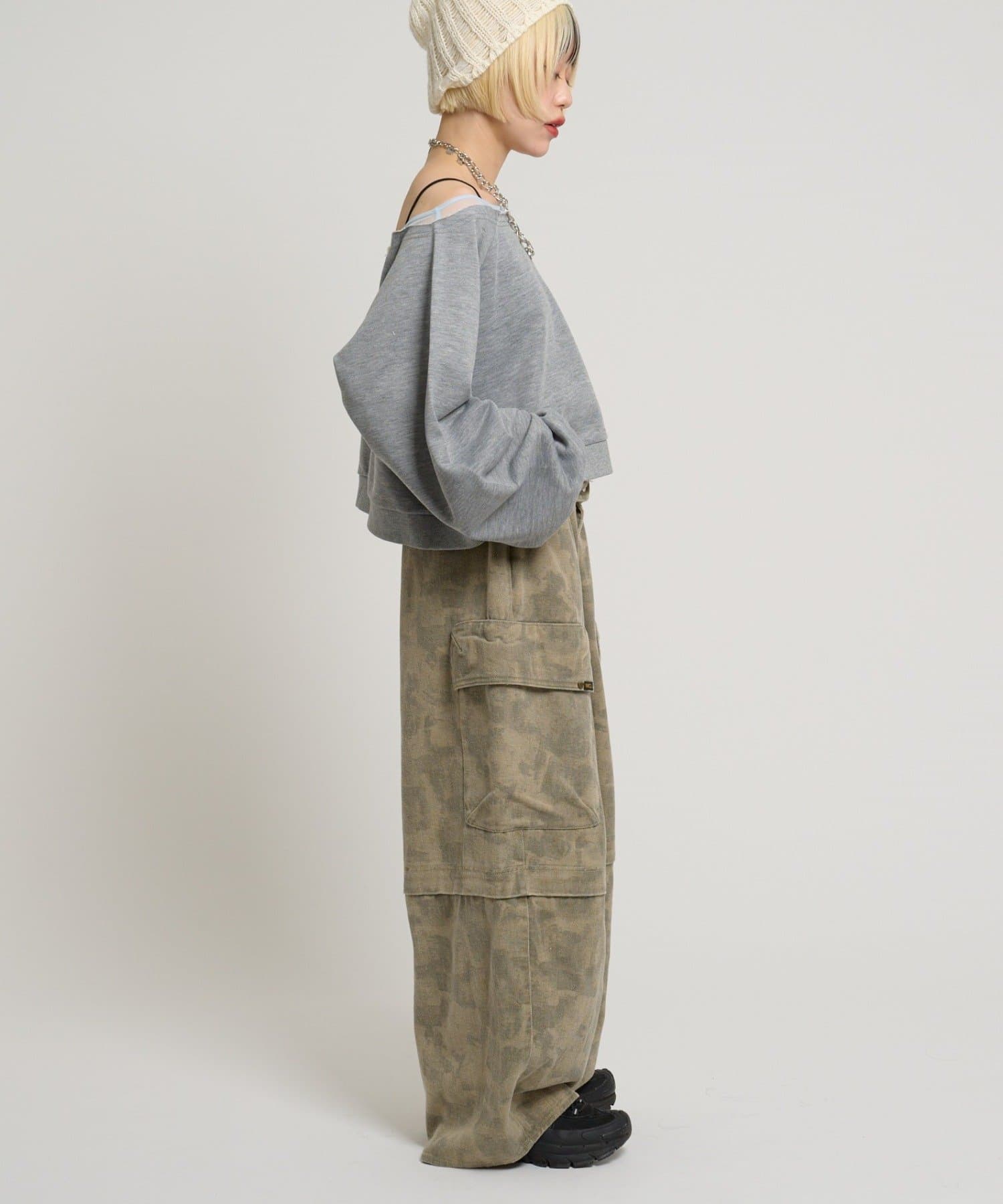 w closet(ダブルクローゼット) シアーワンショルスウェット