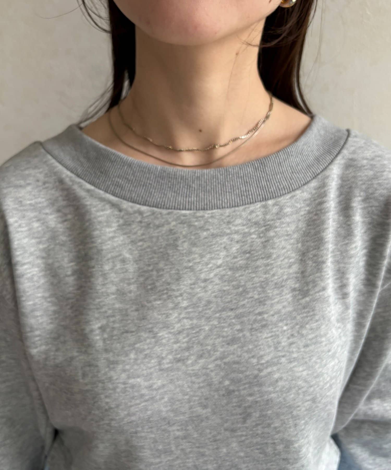 Thevon.(ゼヴォン) 裾バルーンボートネック裏毛プルオーバー