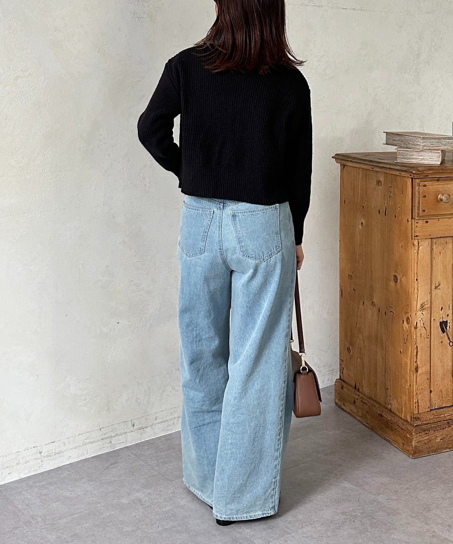 Thevon.(ゼヴォン) デニムドッキングWジップニットカーディガン