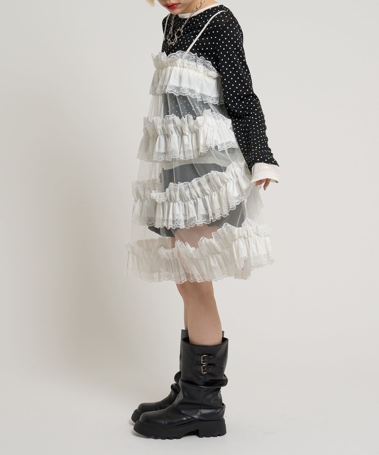 w closet(ダブルクローゼット) カラーレイヤードカットソー