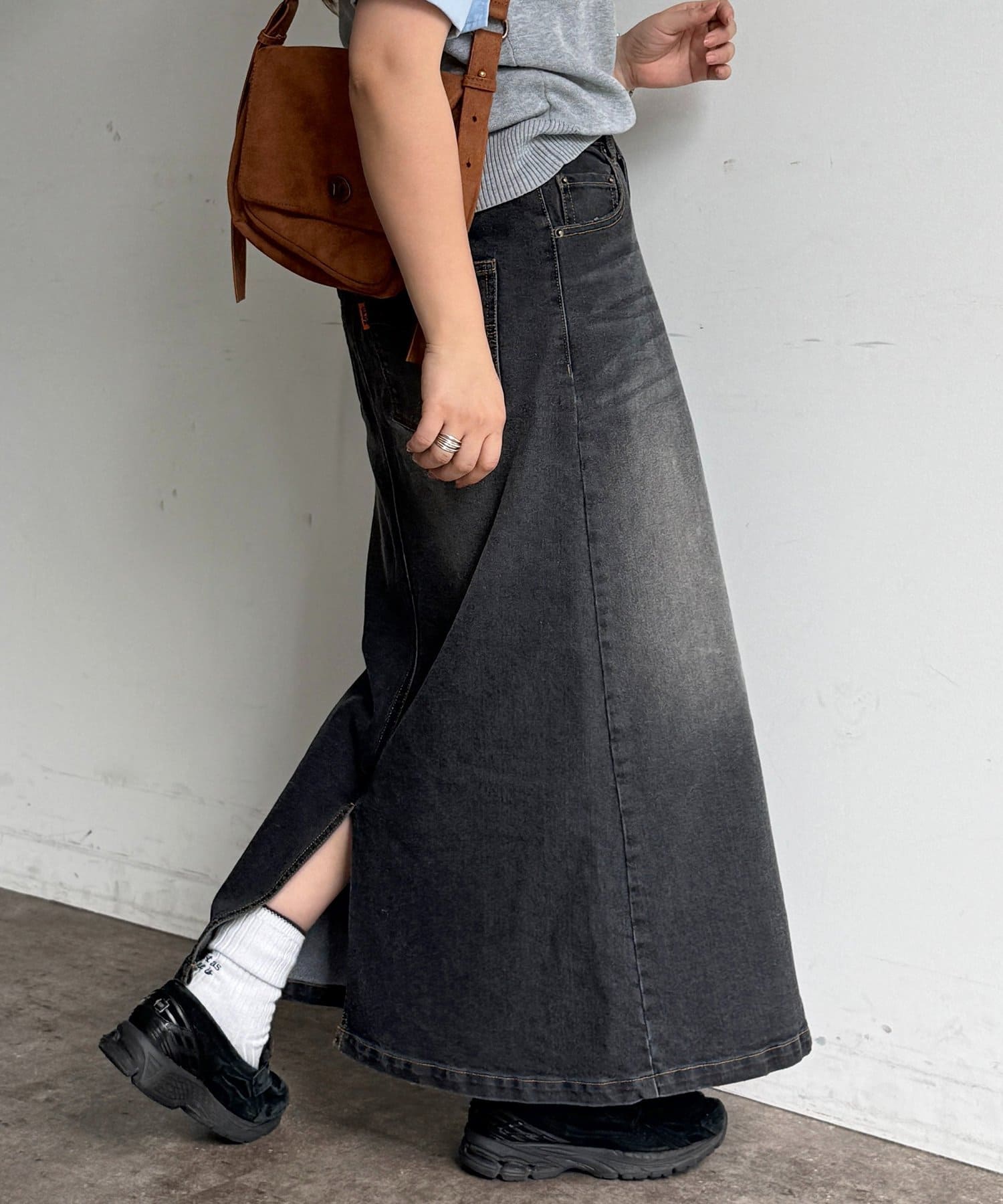 CPCM(シーピーシーエム) ストレッチデニムペインタースカート