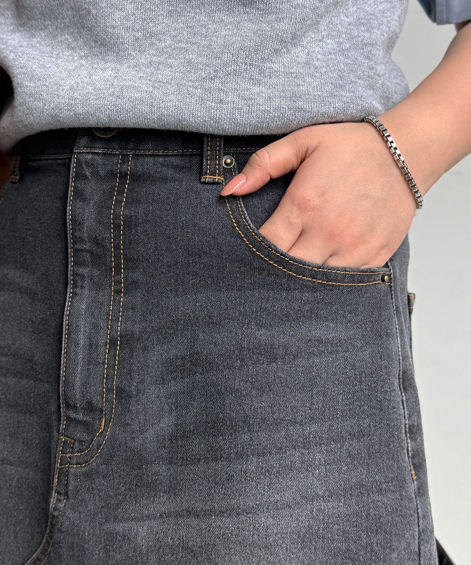 CPCM(シーピーシーエム) ストレッチデニムペインタースカート