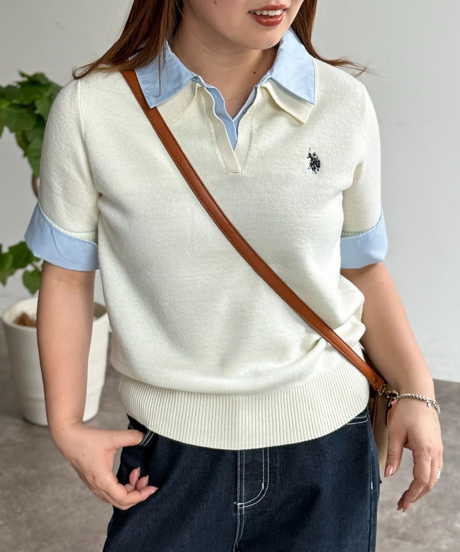 CPCM(シーピーシーエム) 【U.S. POLO ASSN.】フェイクレイヤード半袖ポロ