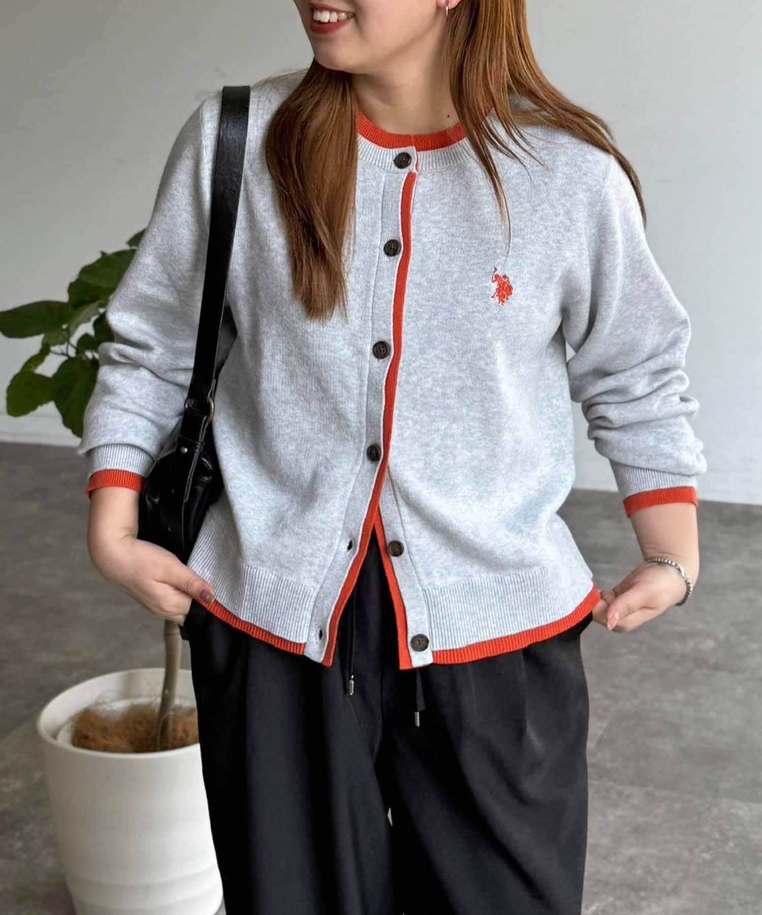 CPCM(シーピーシーエム) 【U.S. POLO ASSN.】フェイクレイヤードスウェットライクカーディガン