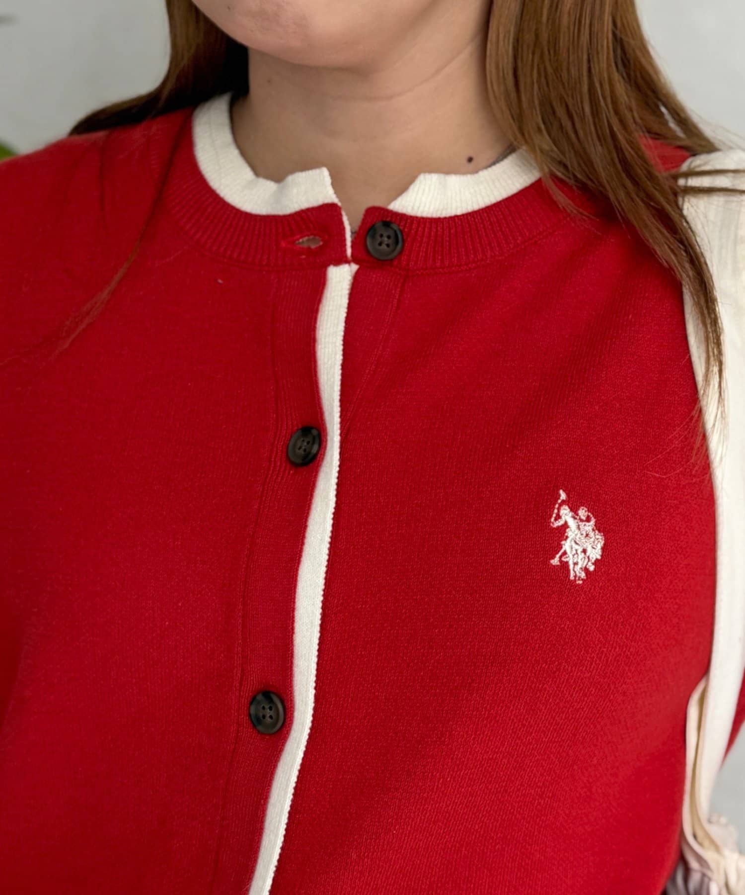 CPCM(シーピーシーエム) 【U.S. POLO ASSN.】フェイクレイヤードスウェットライクカーディガン