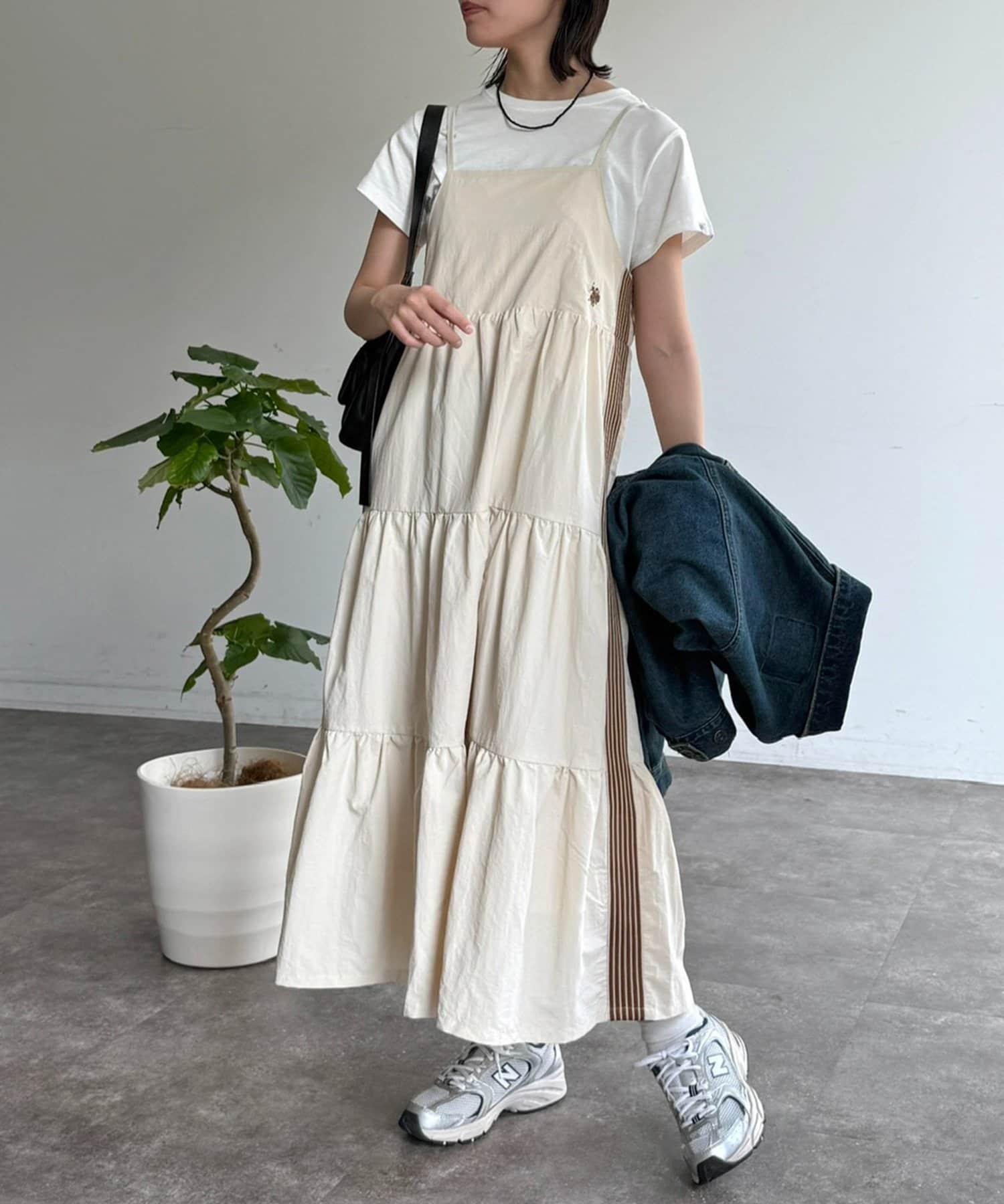 CPCM(シーピーシーエム) 【U.S. POLO ASSN】ナイロンティアードキャミワンピース