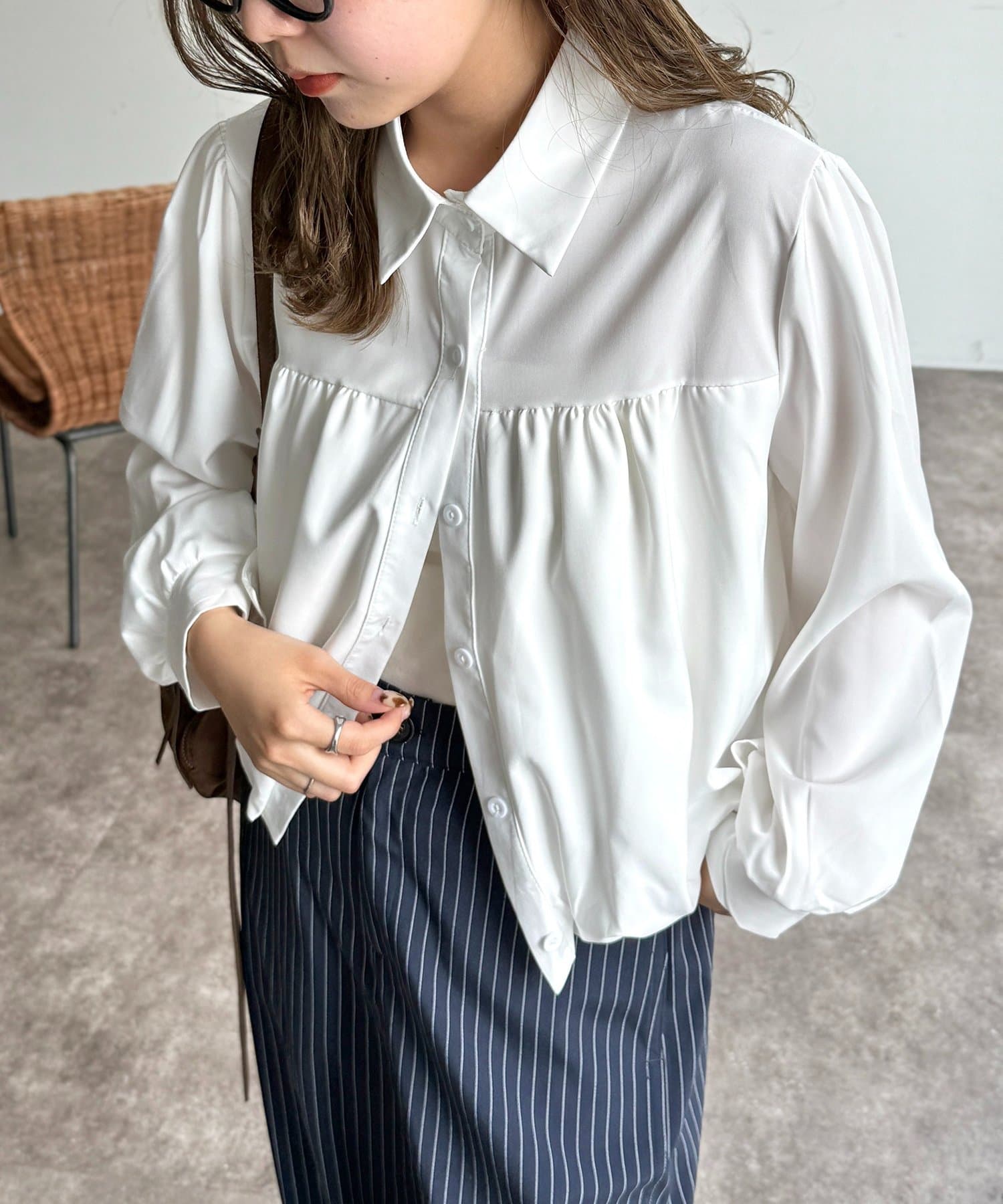 CPCM(シーピーシーエム) 短丈バルーンシャツ