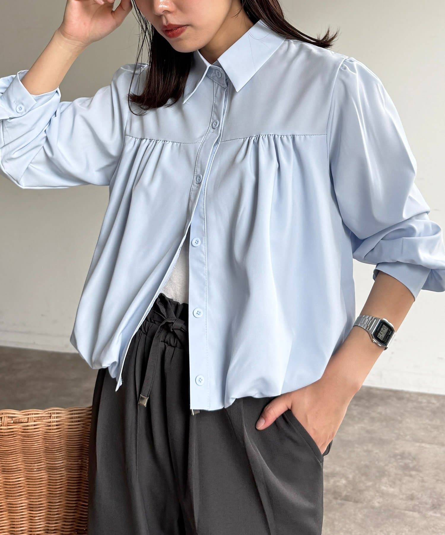 CPCM(シーピーシーエム) 短丈バルーンシャツ