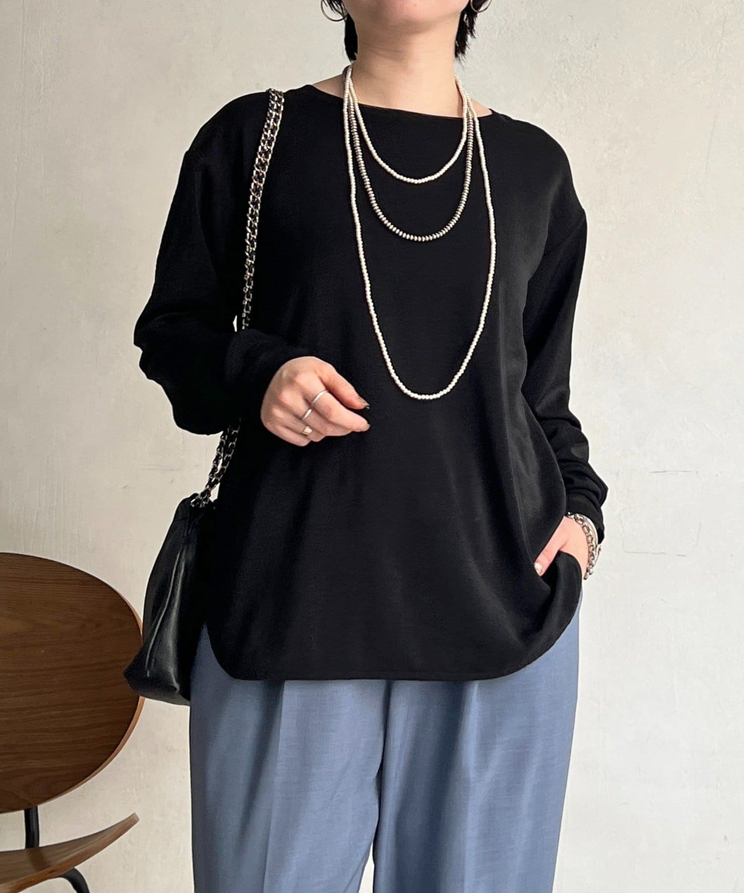 Croisiere(クロジエール) ブラウス風ロングTEE