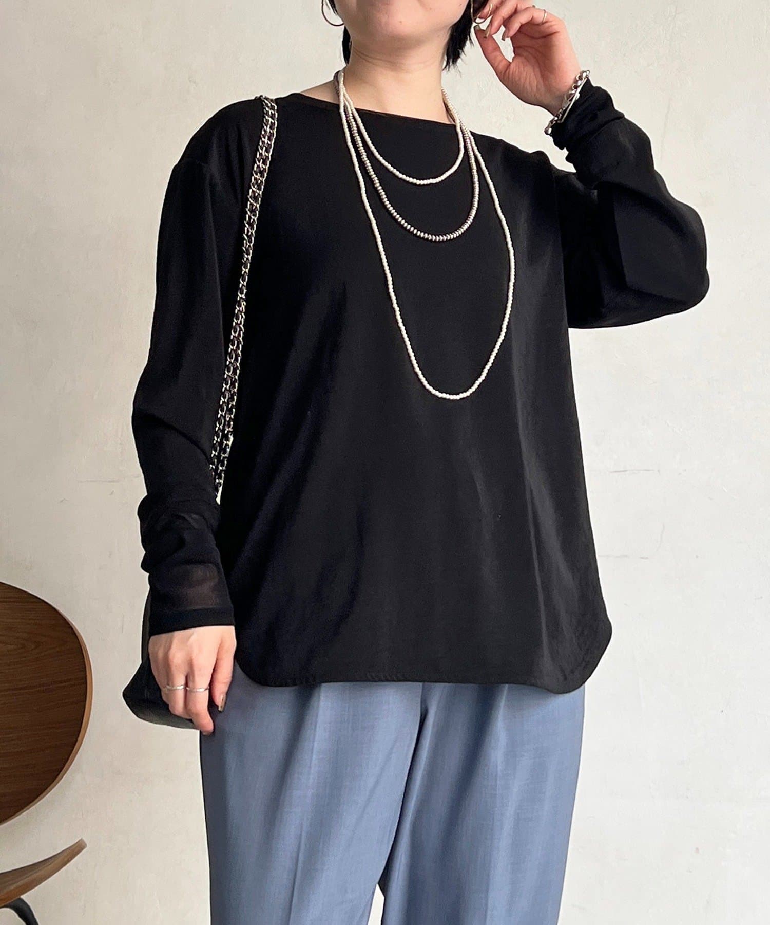 Croisiere(クロジエール) ブラウス風ロングTEE