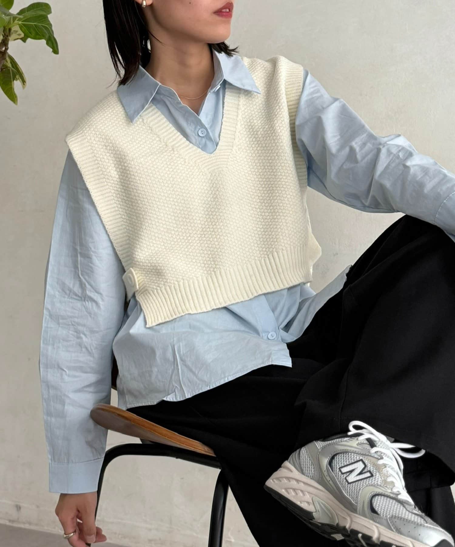 CPCM(シーピーシーエム) Vネックベストセットシャツ