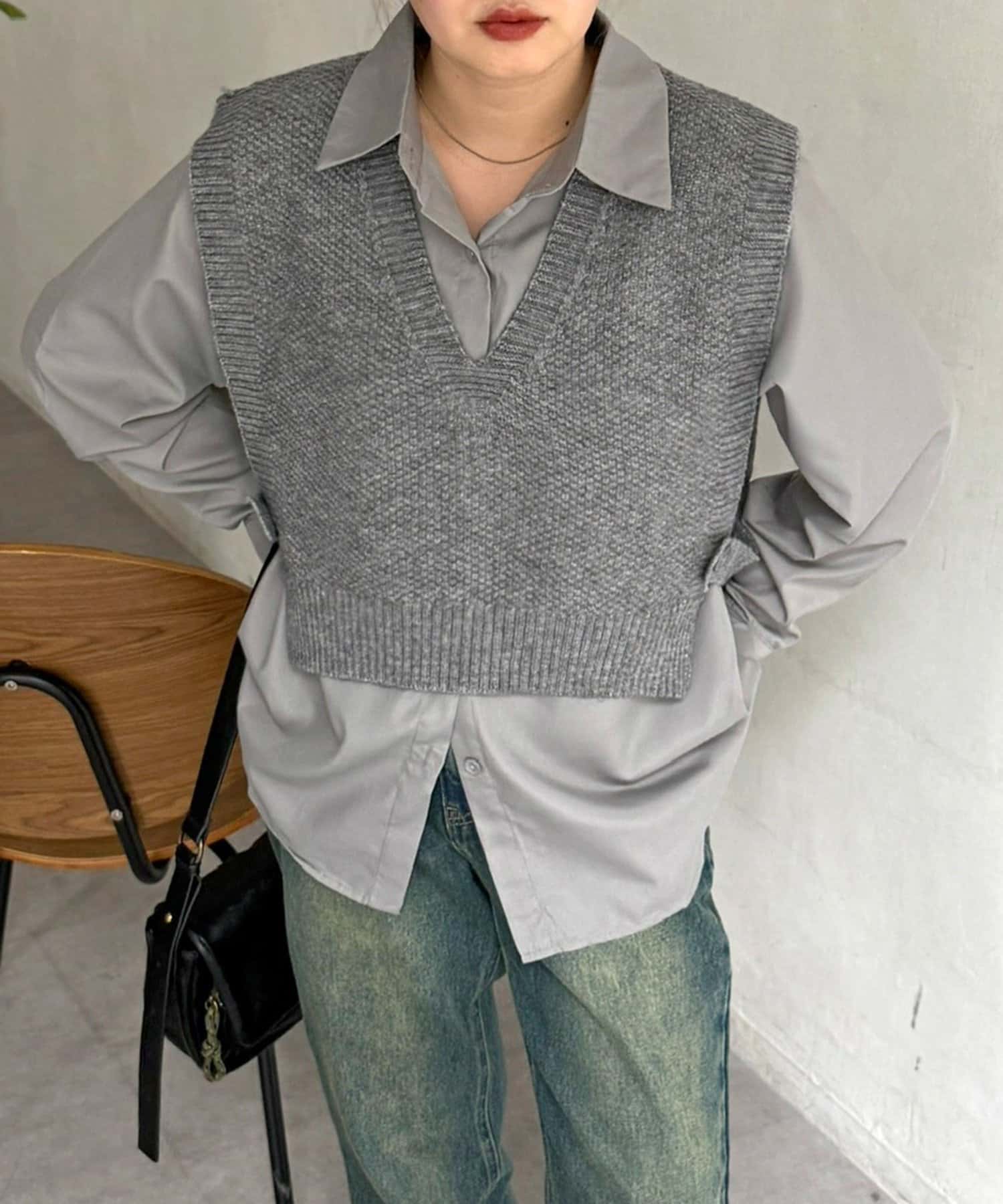 CPCM(シーピーシーエム) Vネックベストセットシャツ