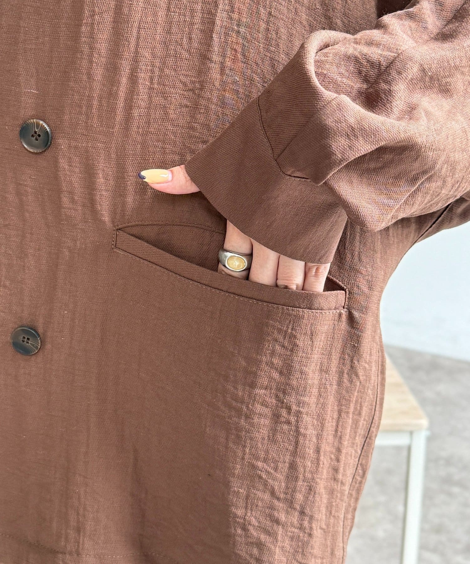 CPCM(シーピーシーエム) 麻混ドルマンテーラードジャケット