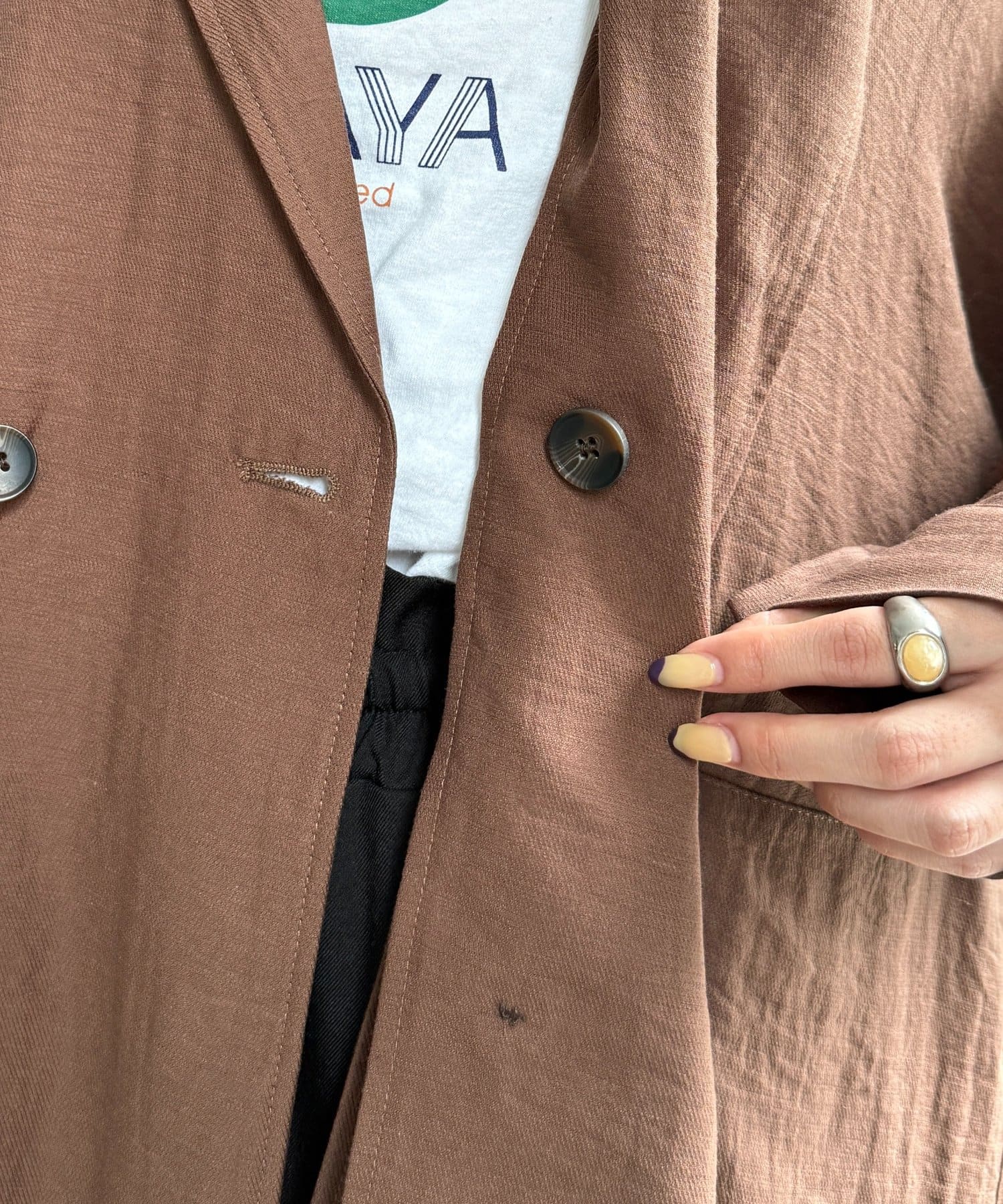 CPCM(シーピーシーエム) 麻混ドルマンテーラードジャケット