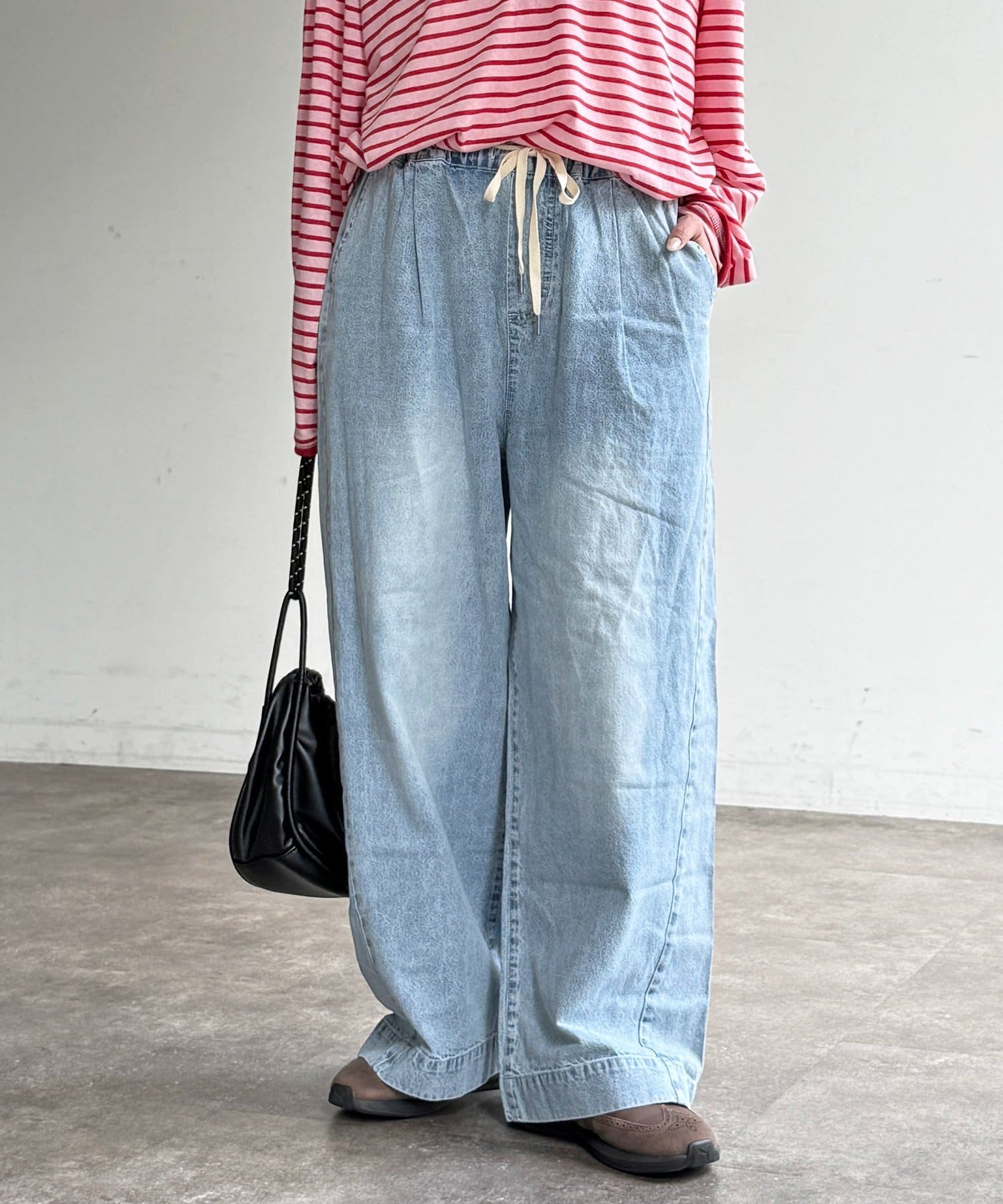 CPCM(シーピーシーエム) 麻混デニムイージーパンツ