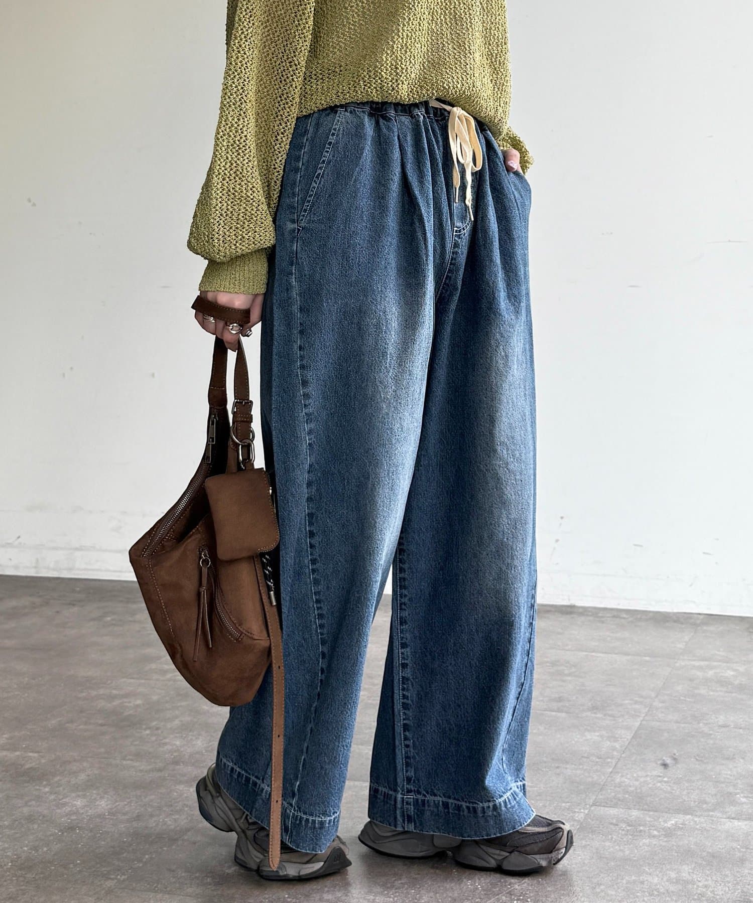 CPCM(シーピーシーエム) 麻混デニムイージーパンツ