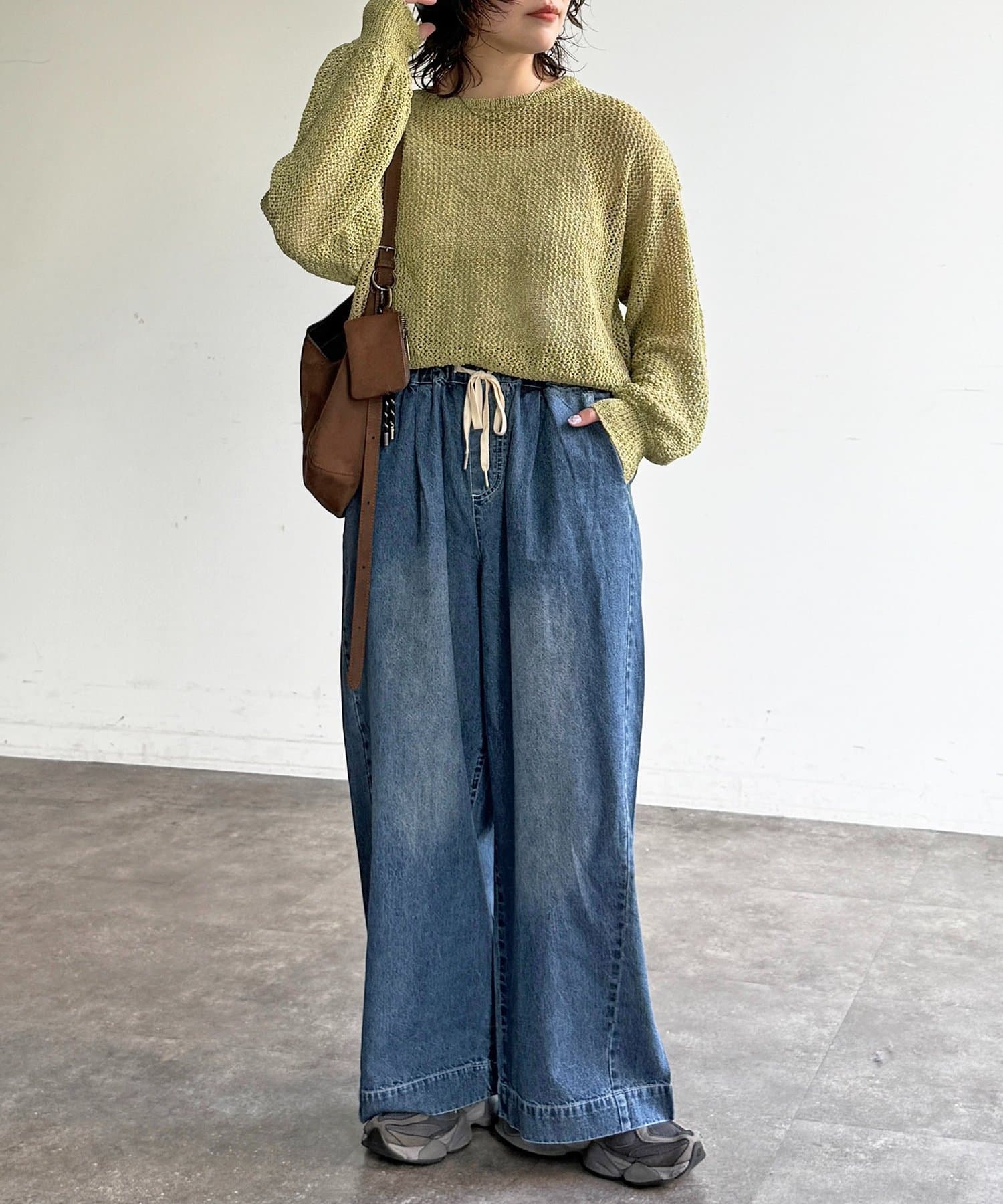 CPCM(シーピーシーエム) 麻混デニムイージーパンツ