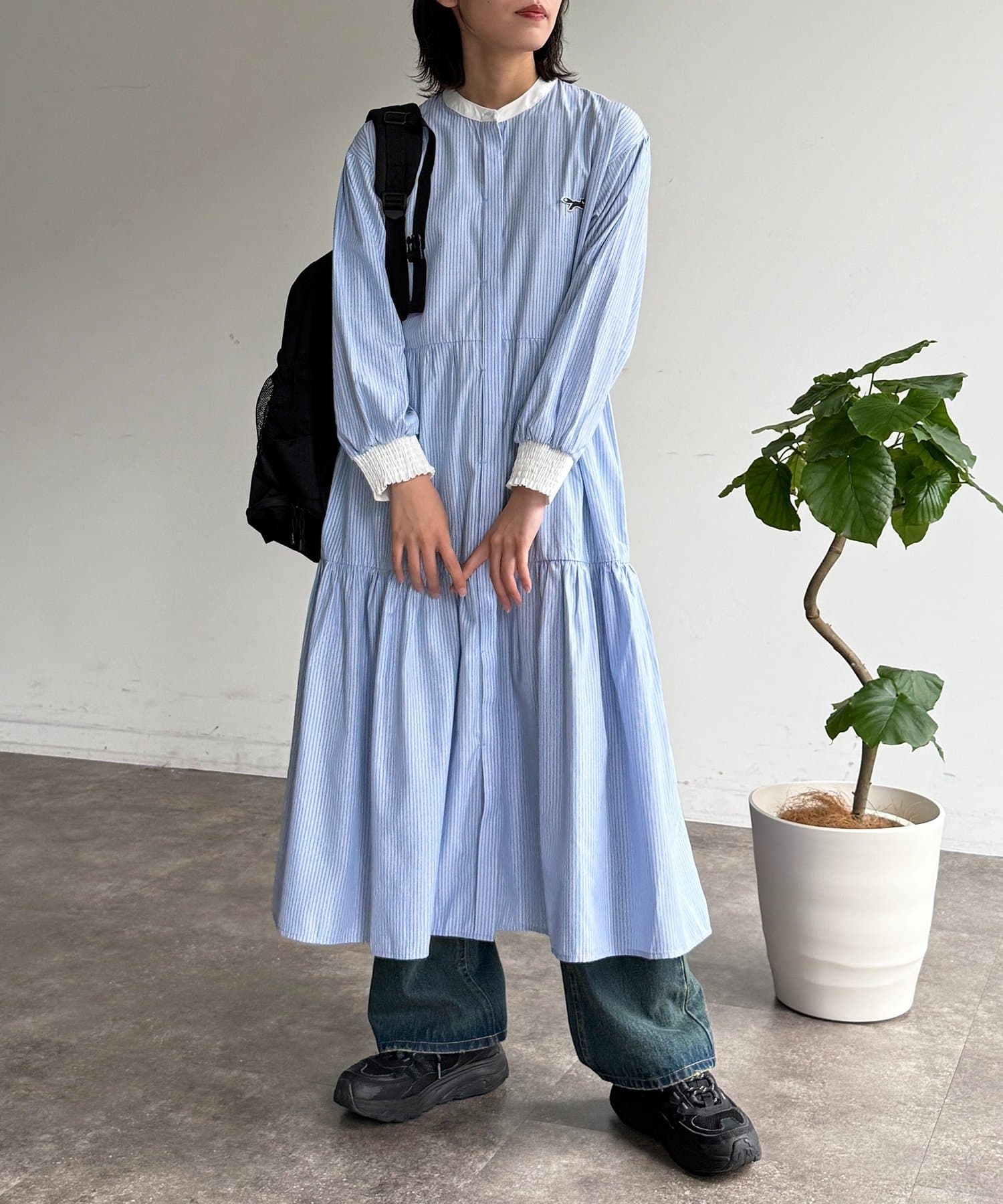 CPCM(シーピーシーエム) 【PENNEYS】ティアードシャツワンピース