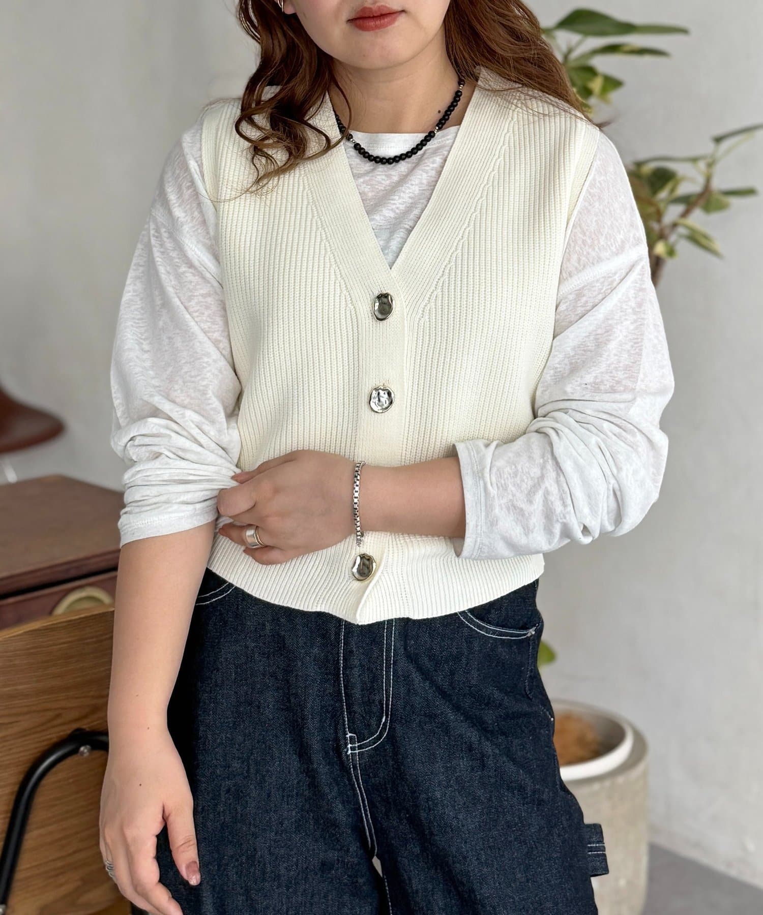 CPCM(シーピーシーエム) メタル釦コンパクトベスト