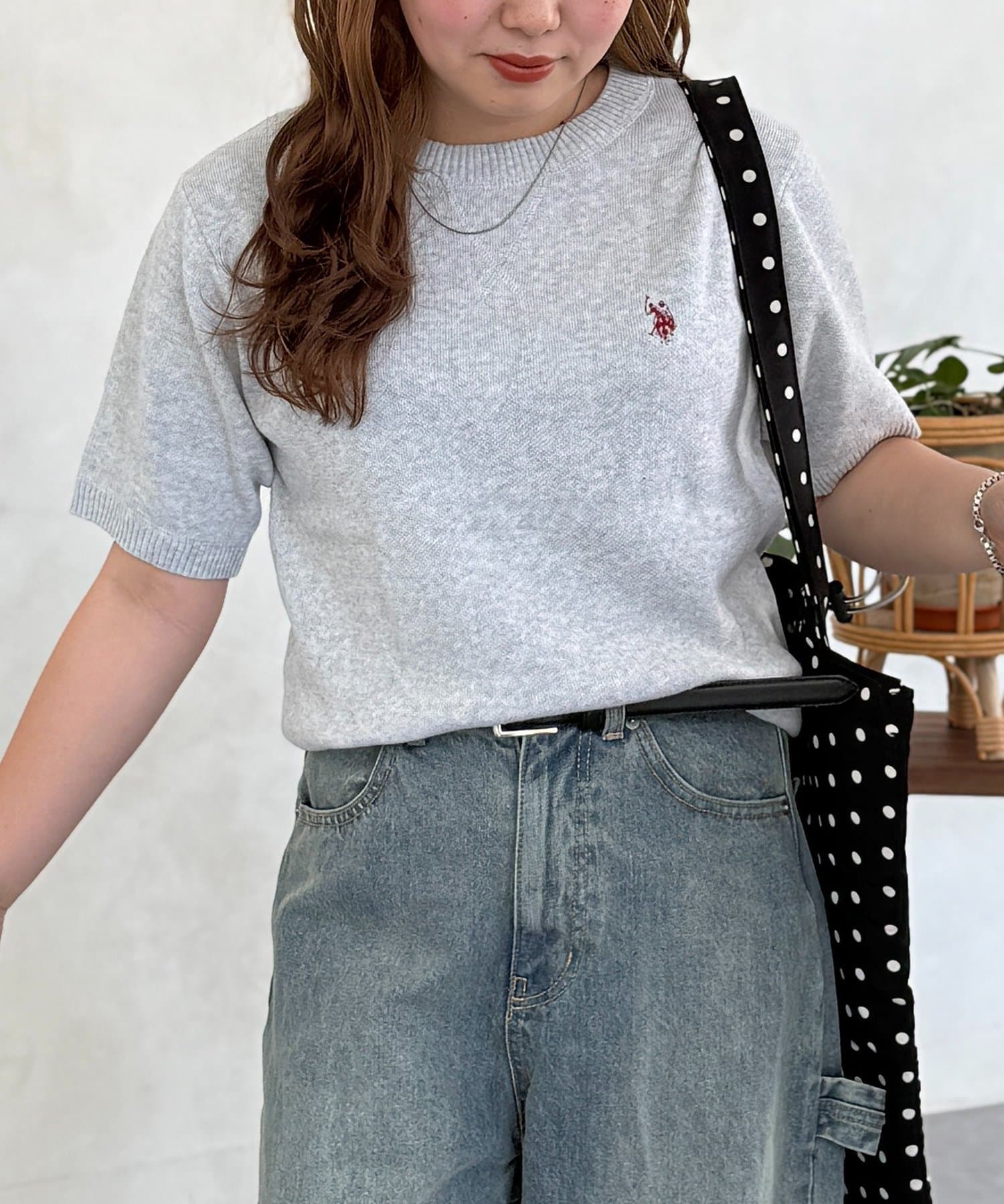 CPCM(シーピーシーエム) 【U.S. POLO ASSN.】スウェットライク半袖ニット