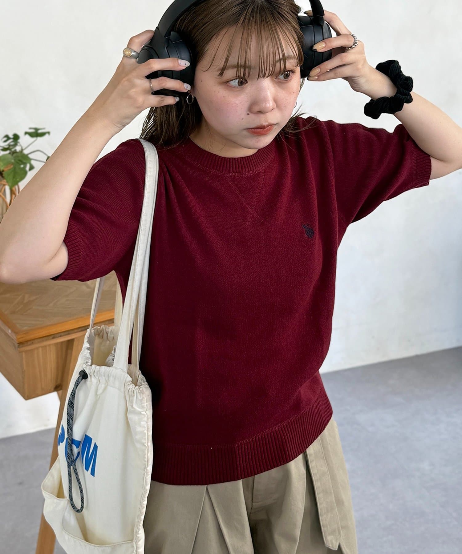 CPCM(シーピーシーエム) 【U.S. POLO ASSN.】スウェットライク半袖ニット