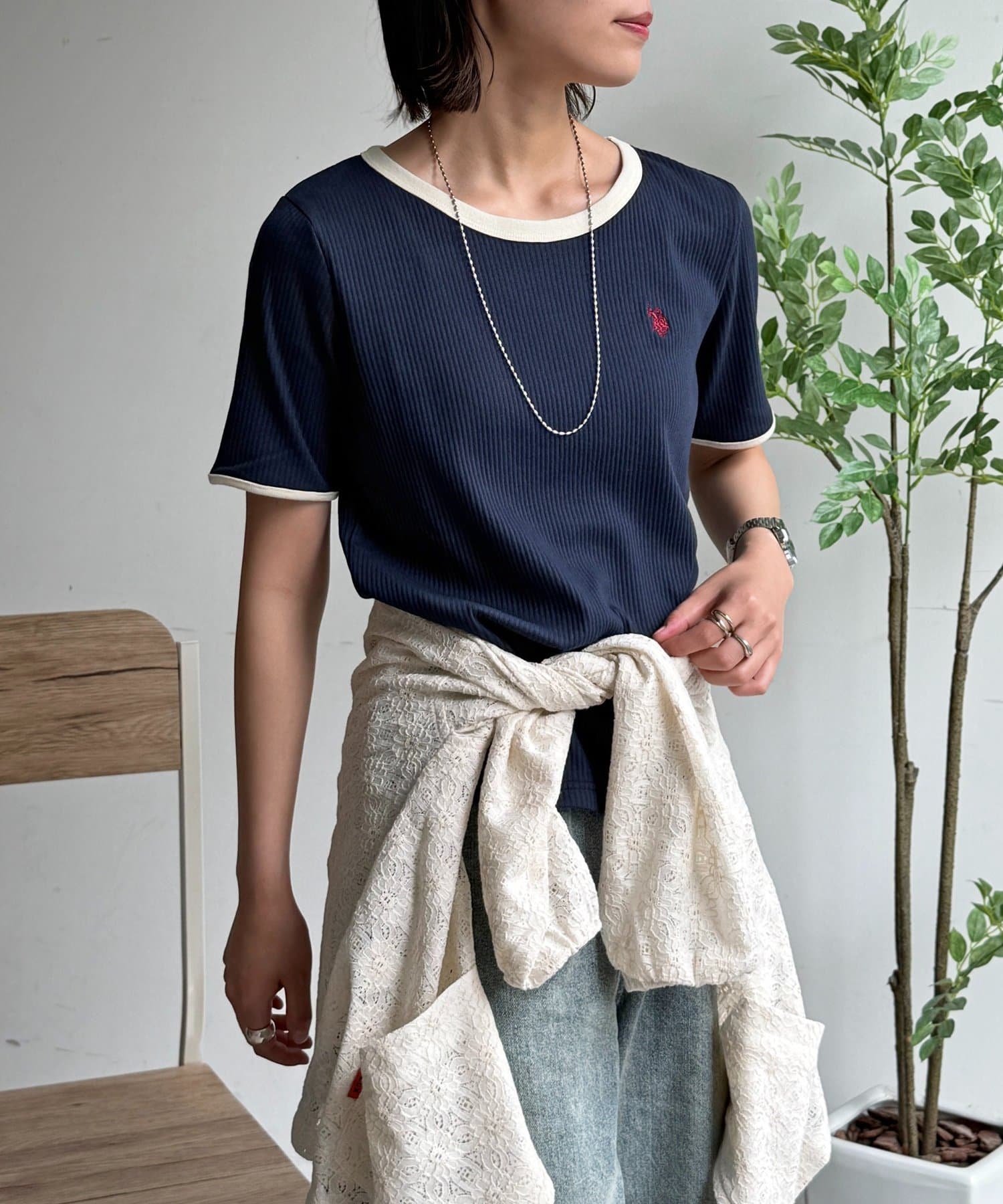 CPCM(シーピーシーエム) 【U.S. POLO ASSN. 】クルーネック半袖リブT