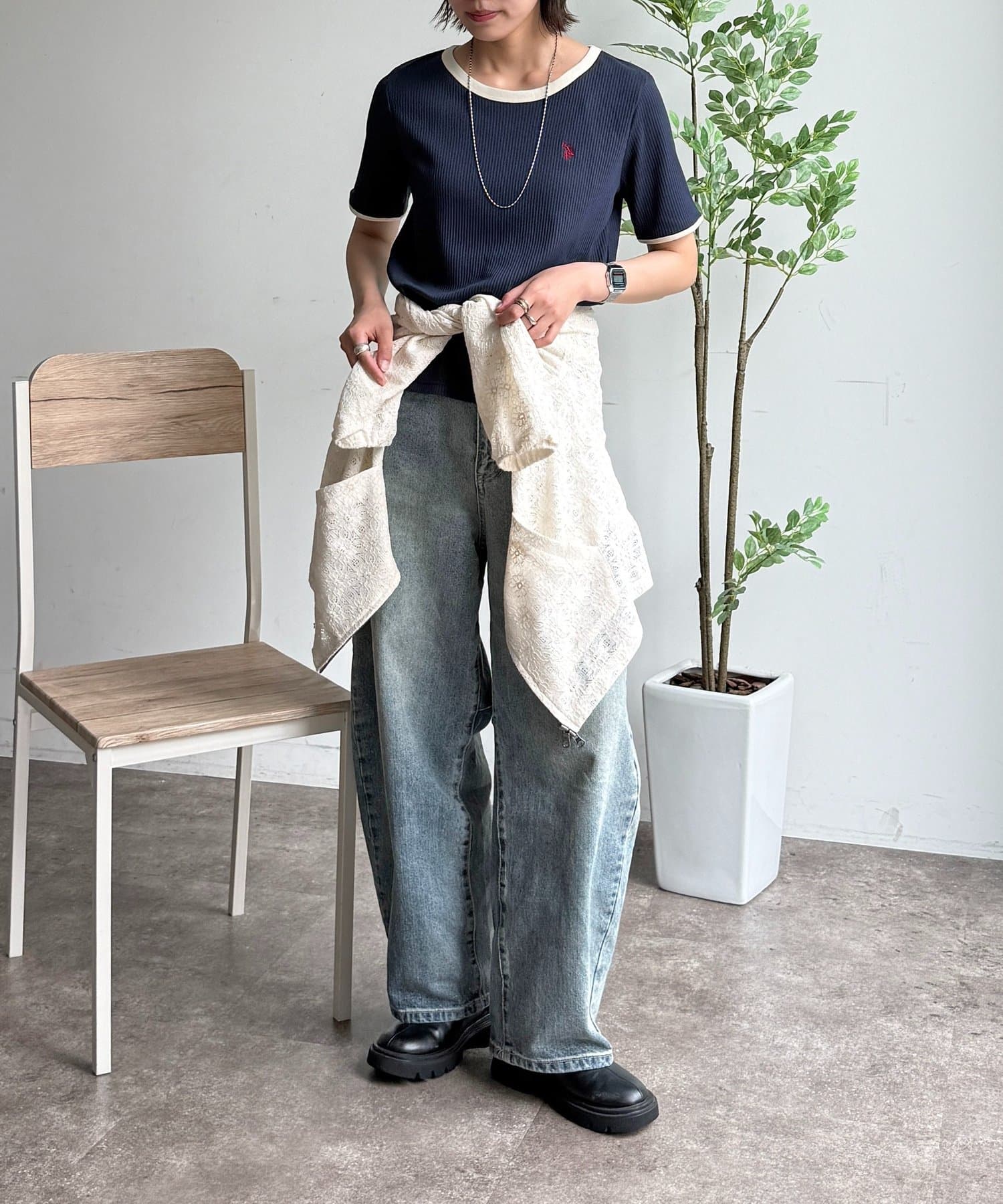 CPCM(シーピーシーエム) 【U.S. POLO ASSN. 】クルーネック半袖リブT