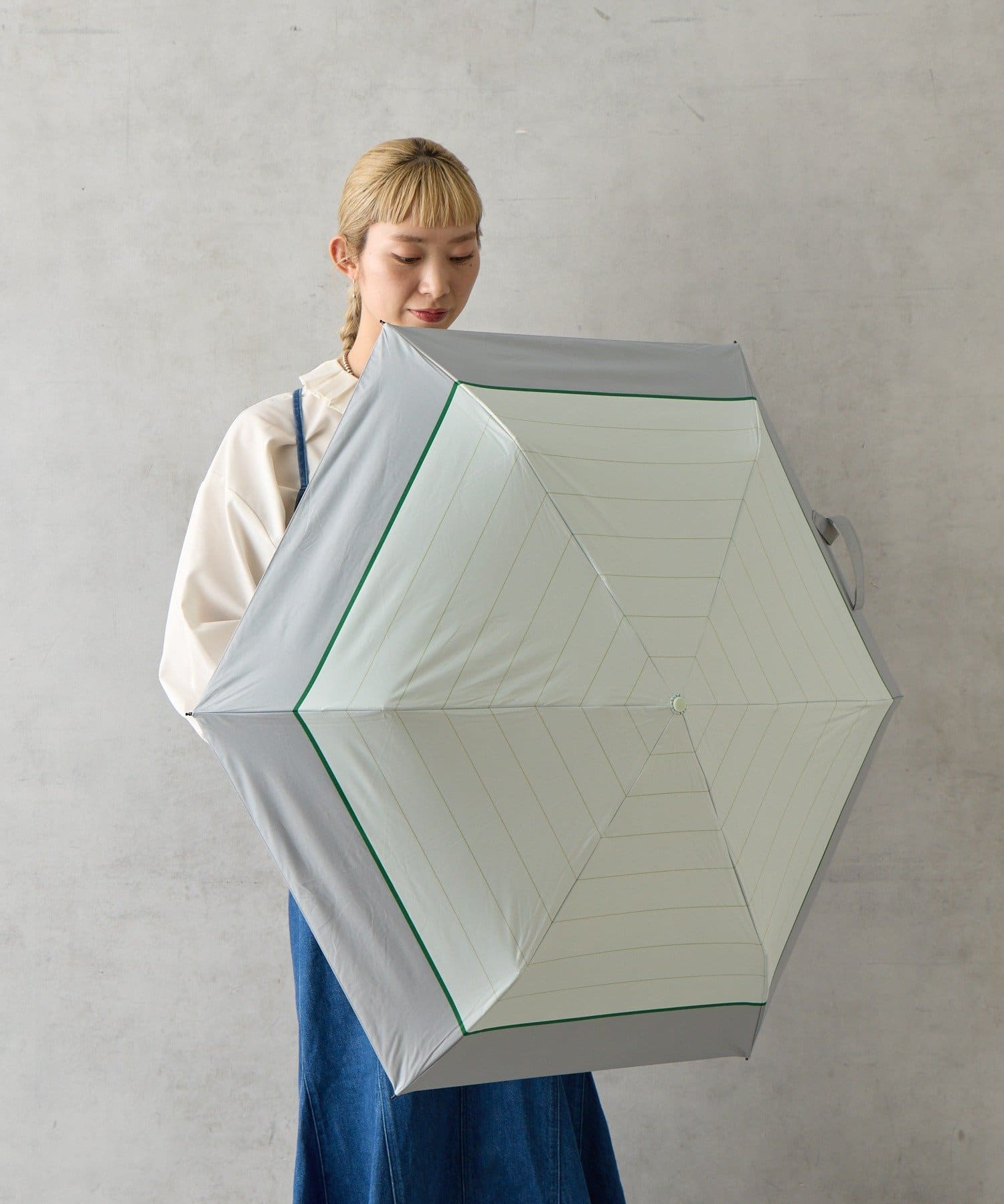 BIRTHDAY BAR(バースデイバー) ≪BIRTHDAY BARオリジナル≫　晴雨兼用リペットストライプ折り畳み傘