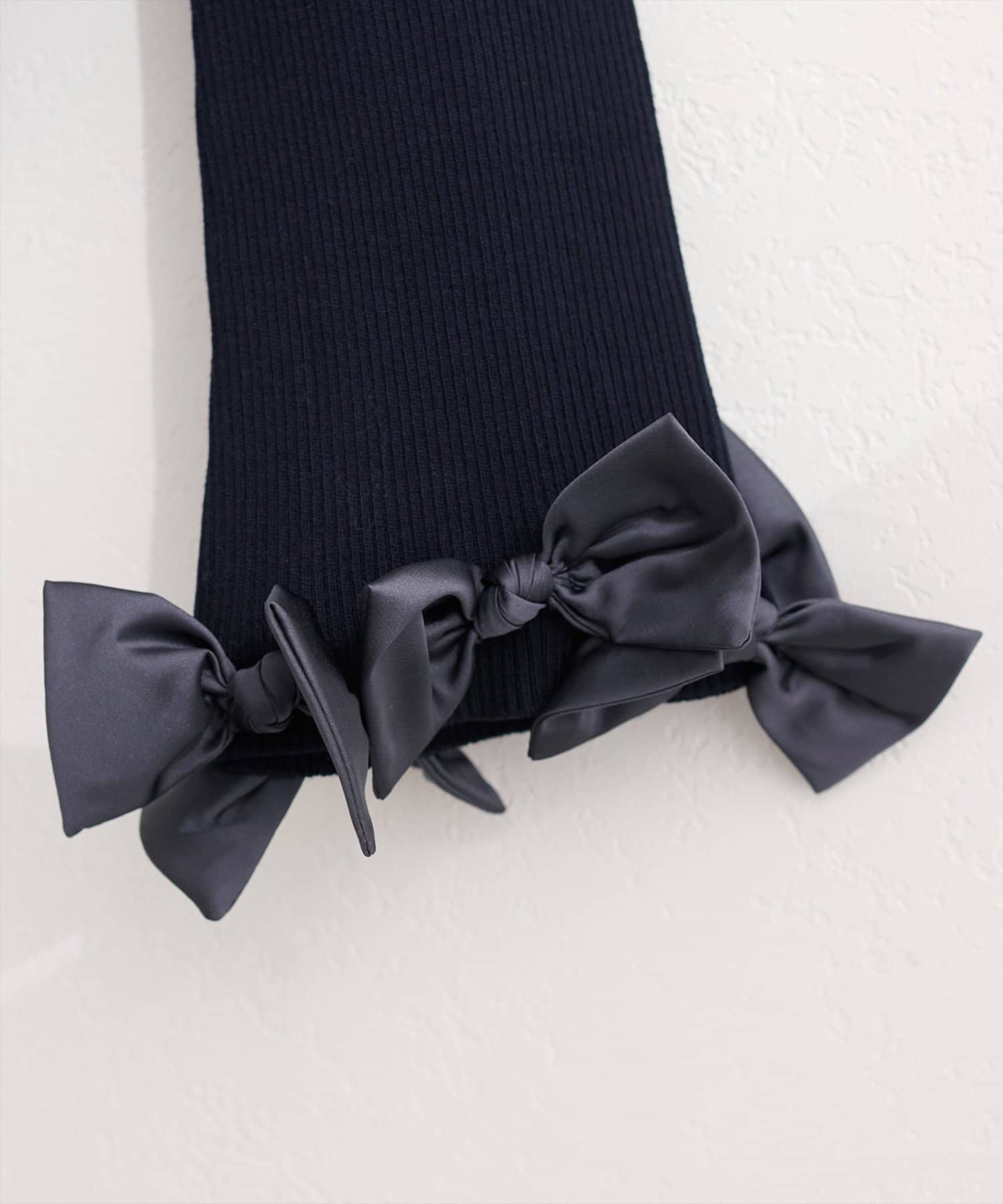 natural couture(ナチュラルクチュール) 袖口リボンリブカーデ