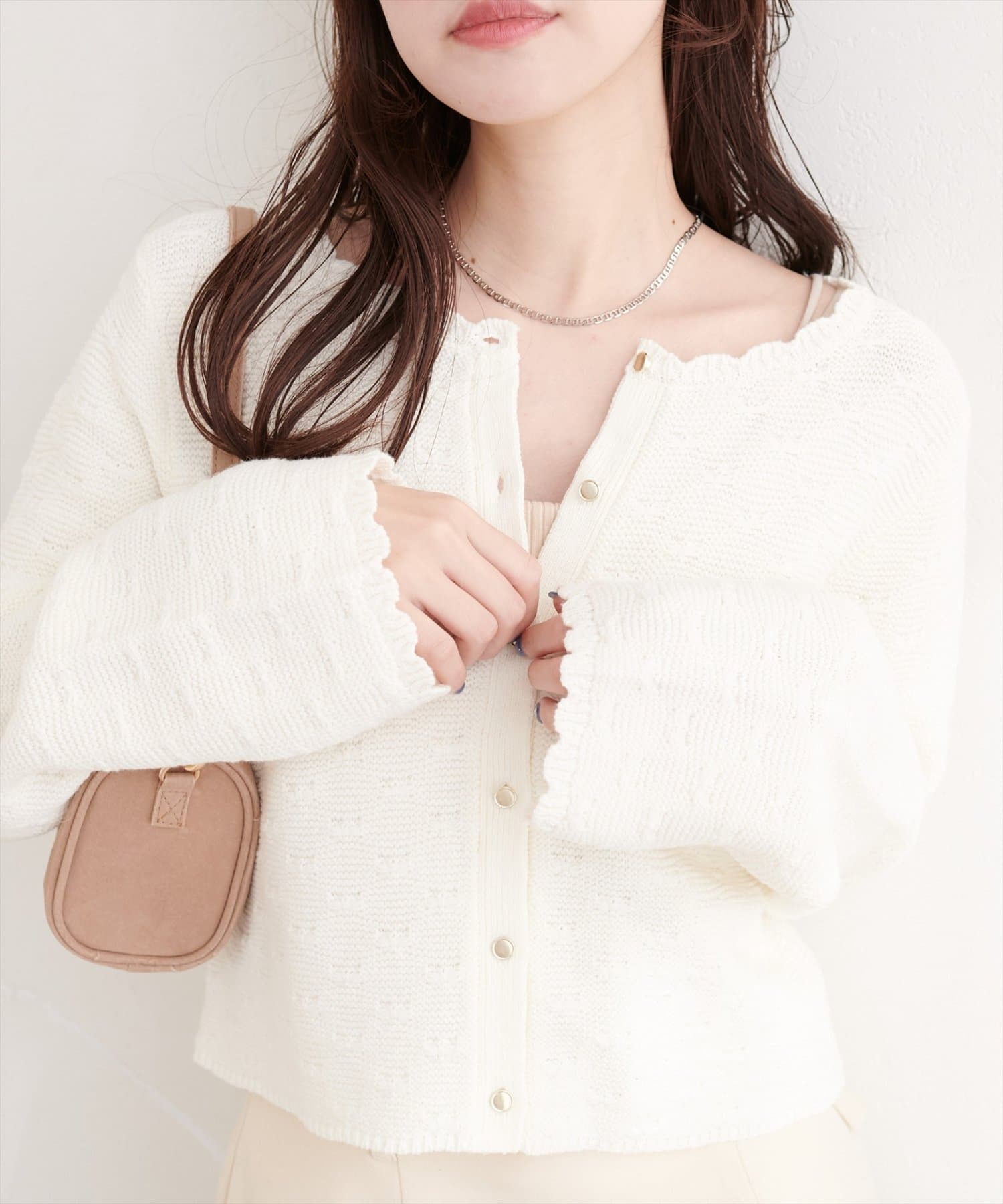 natural couture(ナチュラルクチュール) スカラップカーディガン