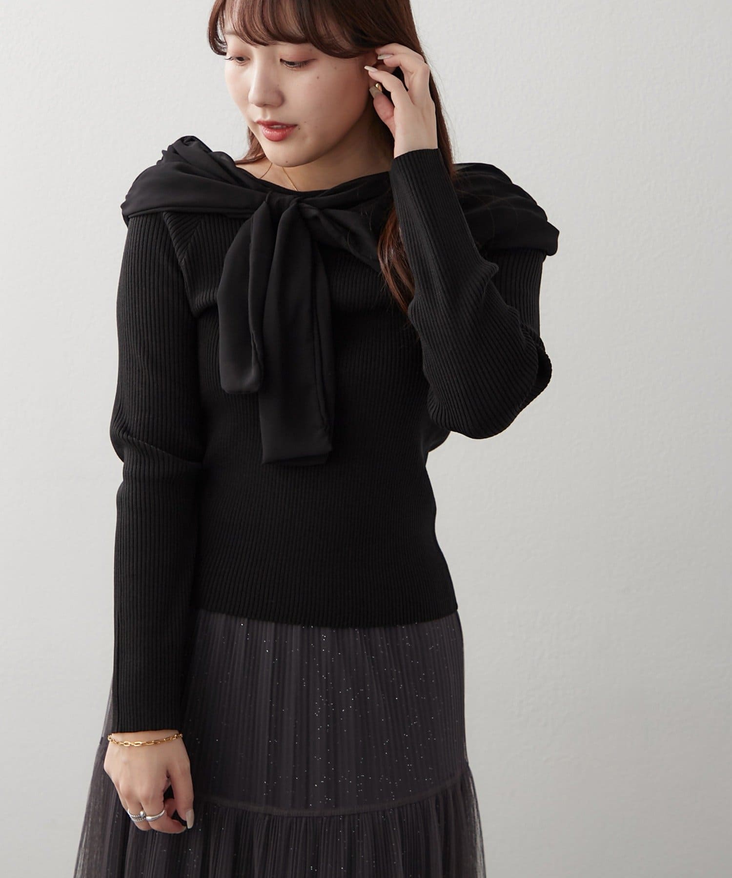 Remind me and forever(リマインドミーアンドフォーエバー) ジョーゼットオフショルプルオーバー