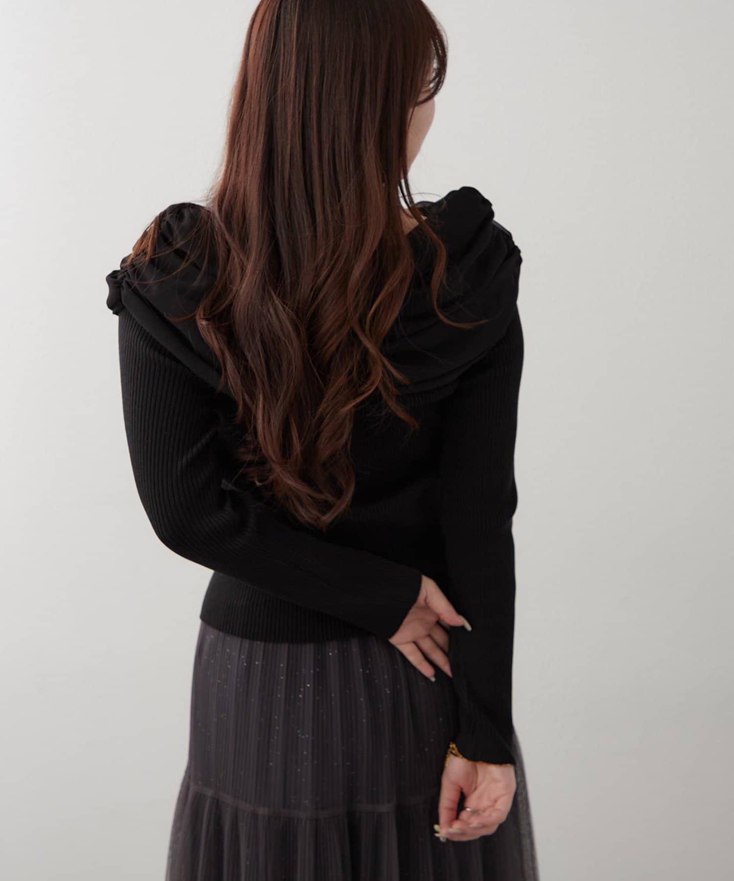 Remind me and forever(リマインドミーアンドフォーエバー) ジョーゼットオフショルプルオーバー