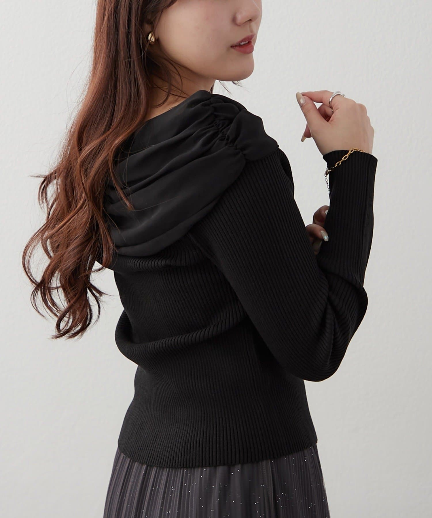 Remind me and forever(リマインドミーアンドフォーエバー) ジョーゼットオフショルプルオーバー