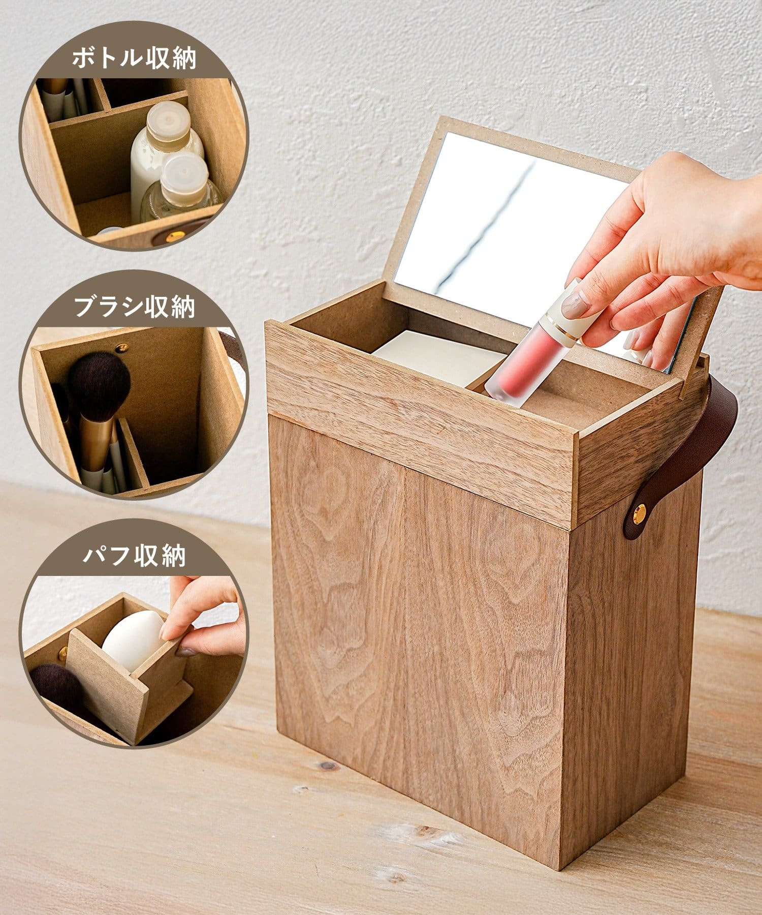 3COINS(スリーコインズ) 持ち運べる大容量メイクボックス／and us