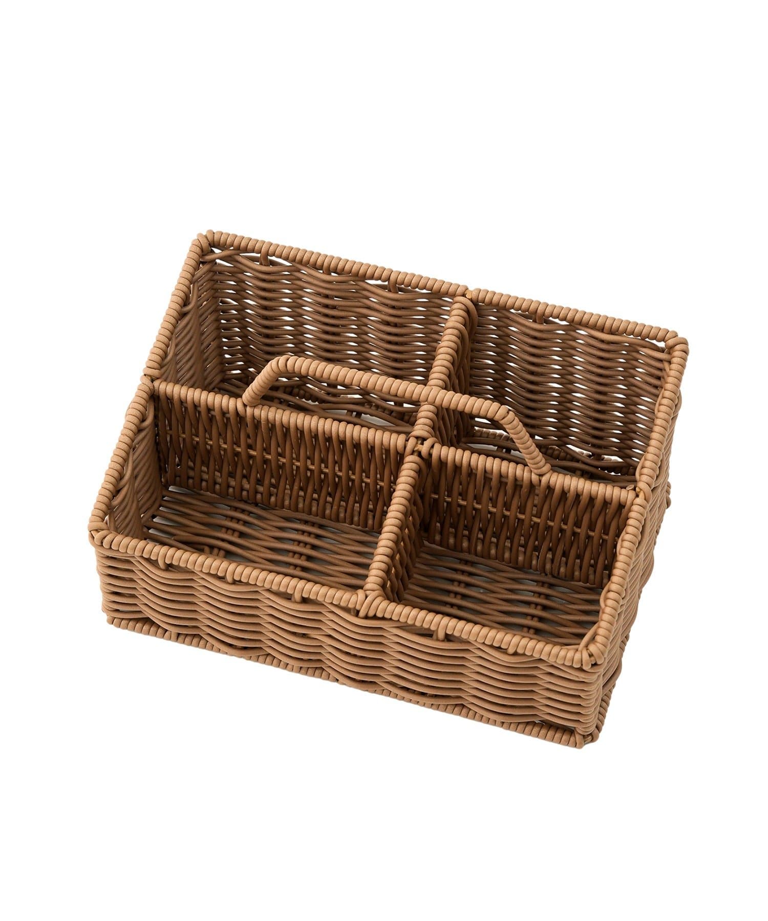 3COINS(スリーコインズ) PPラタン取っ手付きメイクボックス／and us