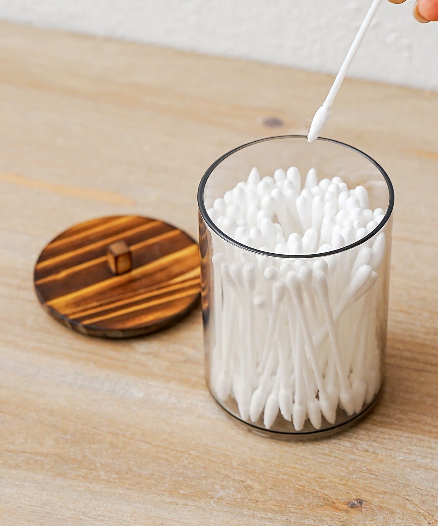 3COINS(スリーコインズ) 綿棒収納クリアケース／and us